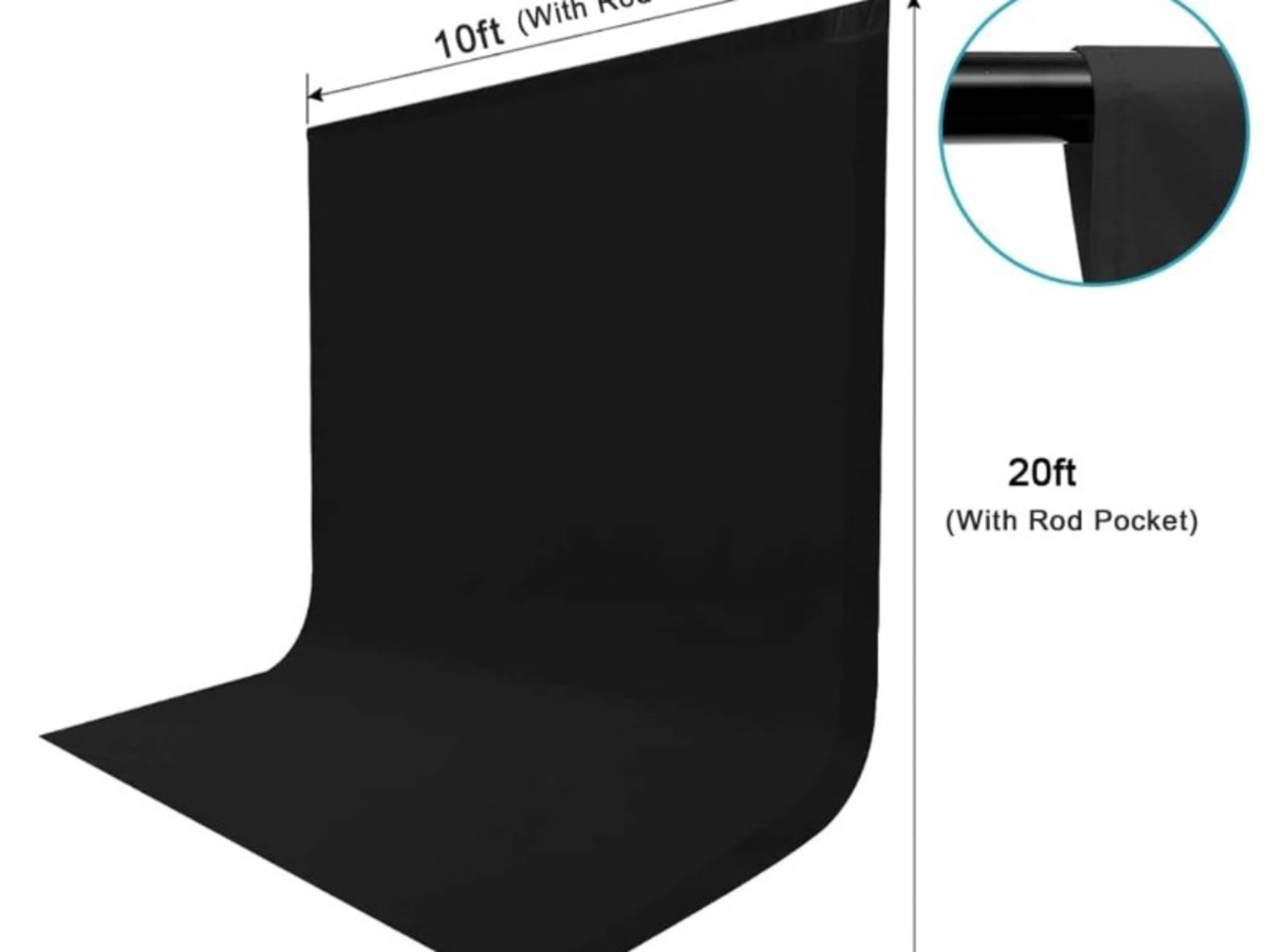 Black fabric backdrop with frame