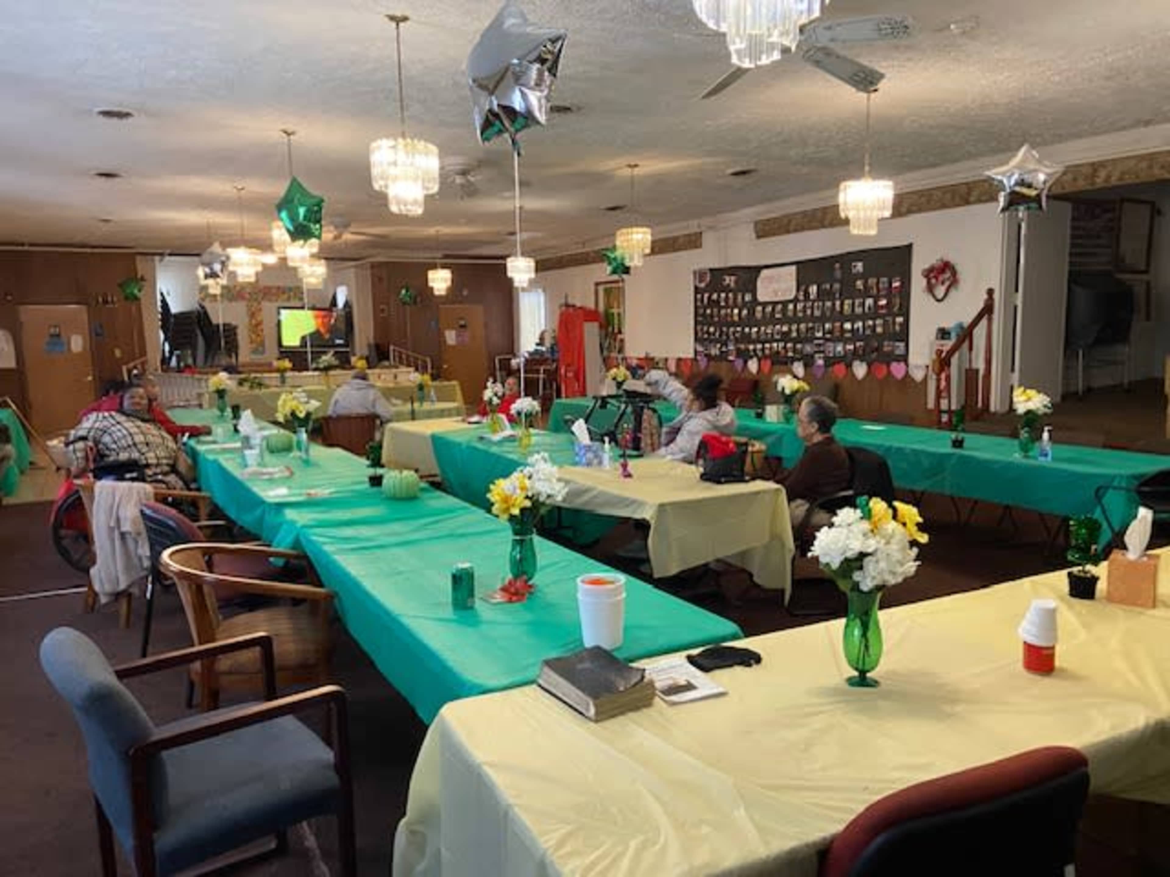 Fellowship hall attached to main sanctuary. Image in Stonecrest, Lithonia, GA