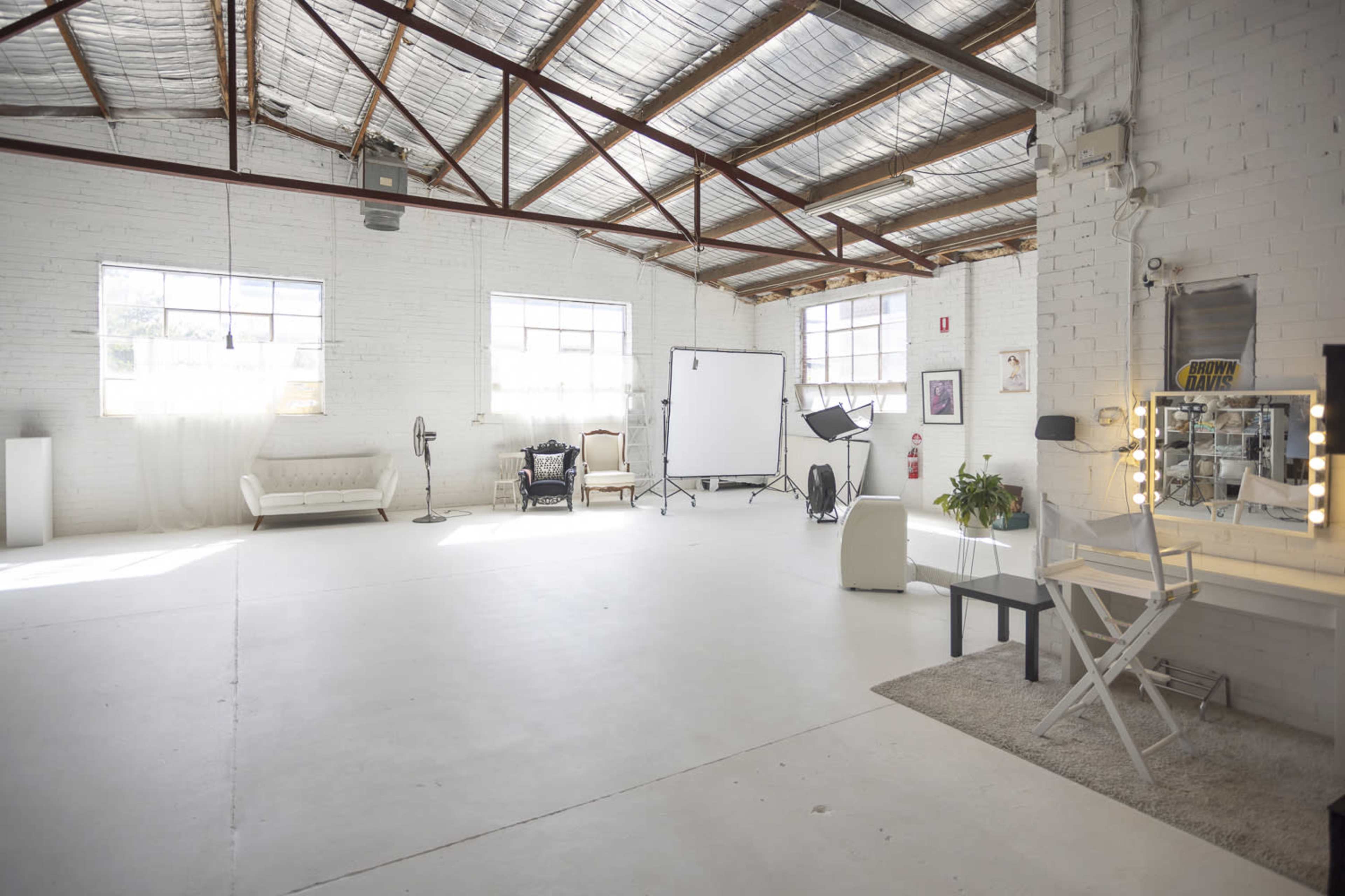 Natural light filled rustic warehouse photography studio Image in Moorabbin, Moorabbin, VIC