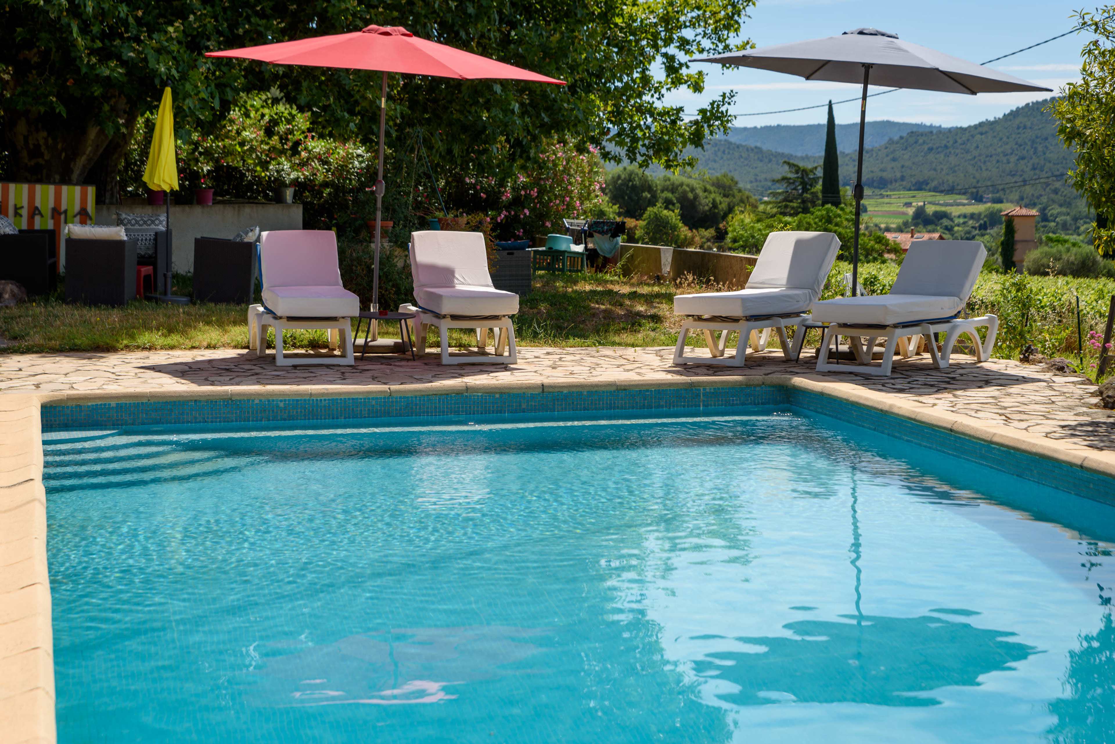 Jardin avec piscine au milieu des vignes Image in , SOLLIES-PONT