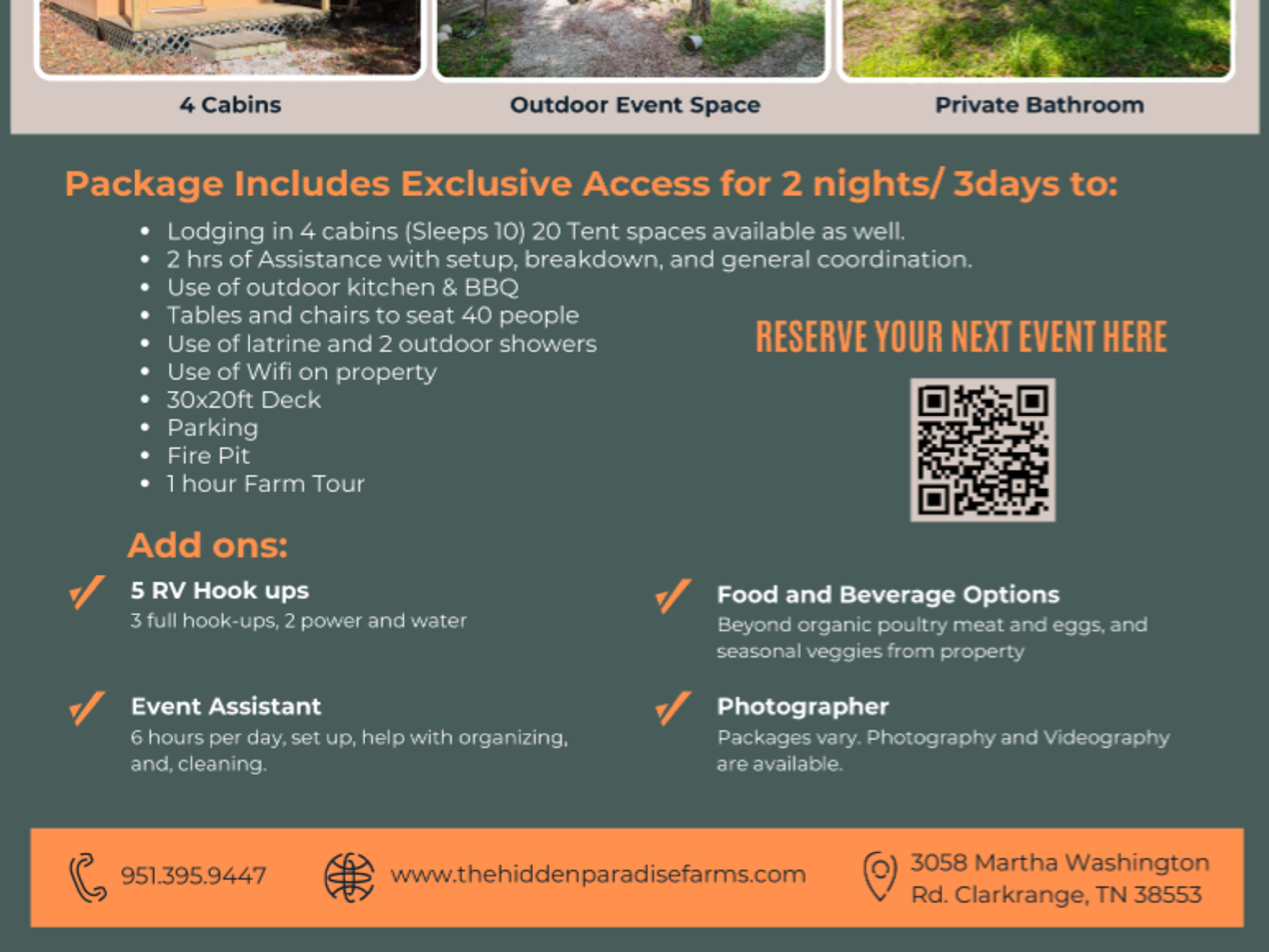 3 day/ 2 night Weekend Retreat