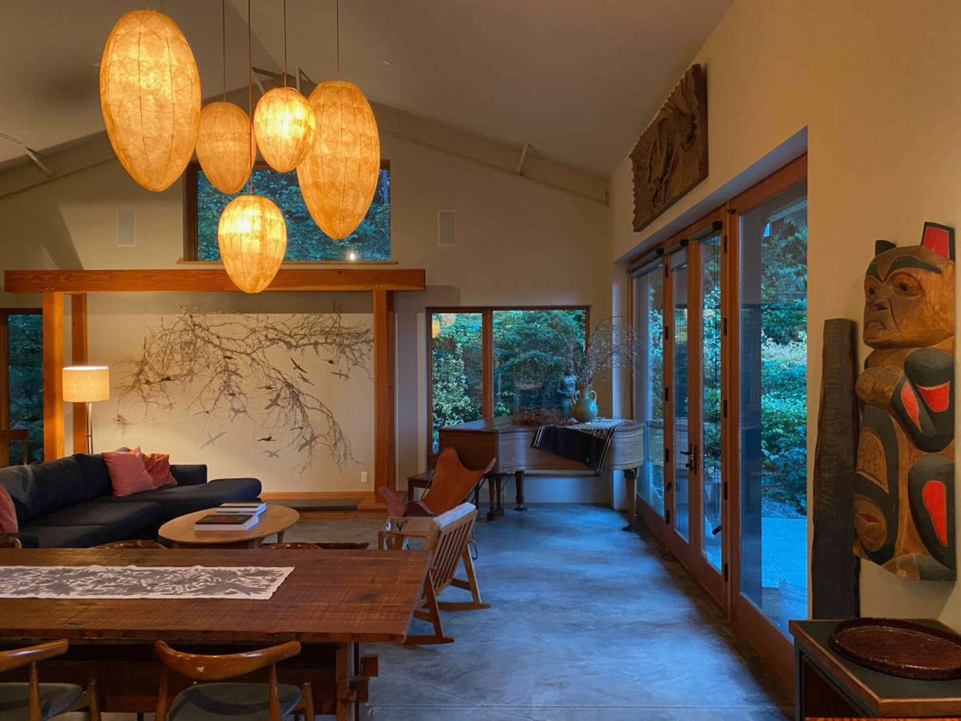 Wooded retreat space with a spacious house, open kitchen, a plunge pool and view of the Puget Sound Image in Vashon, VASHON, WA