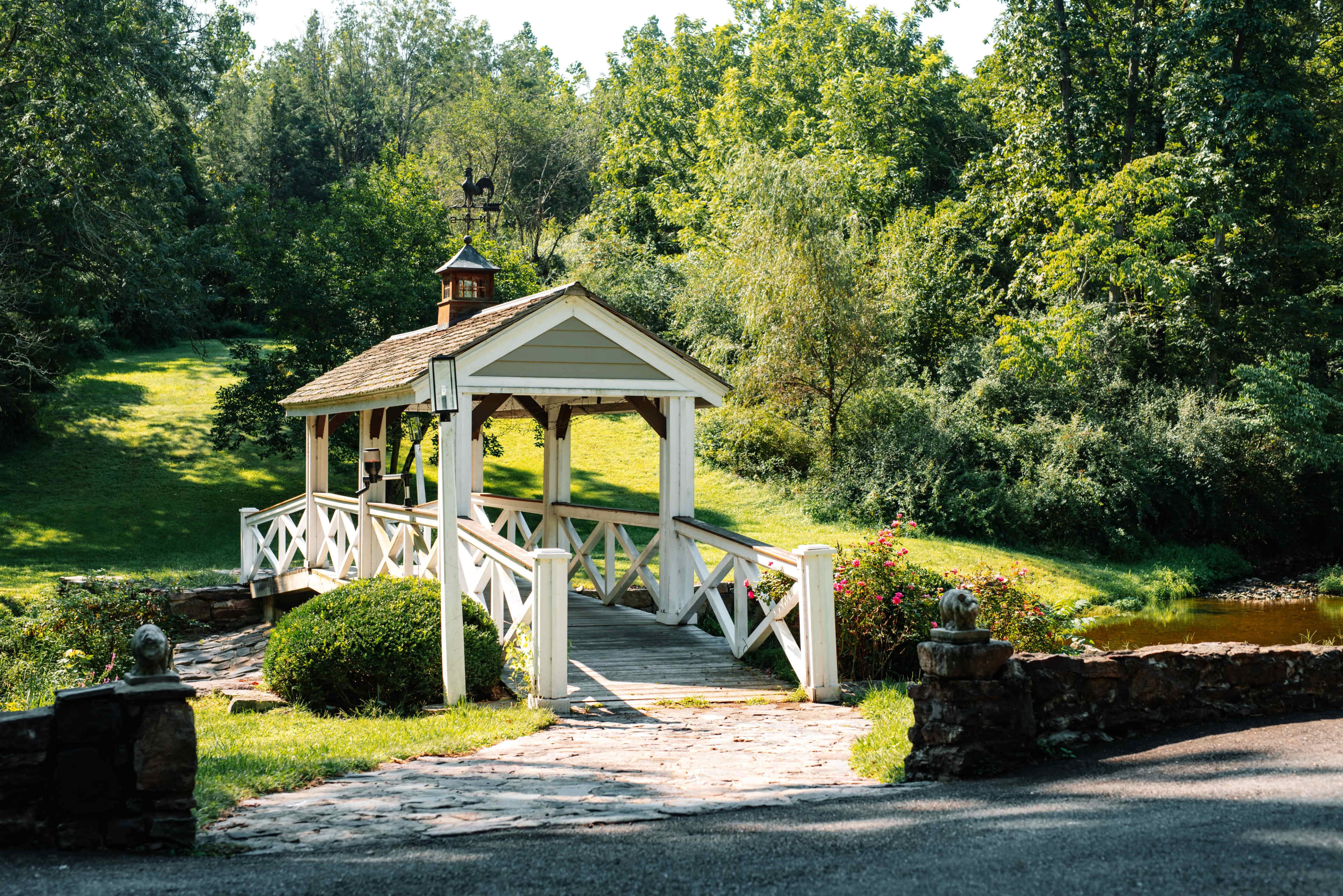 1819 Farm Estate: Waterfall & Bridge Near New Hope Image in West Amwell Township, Lambertville, NJ