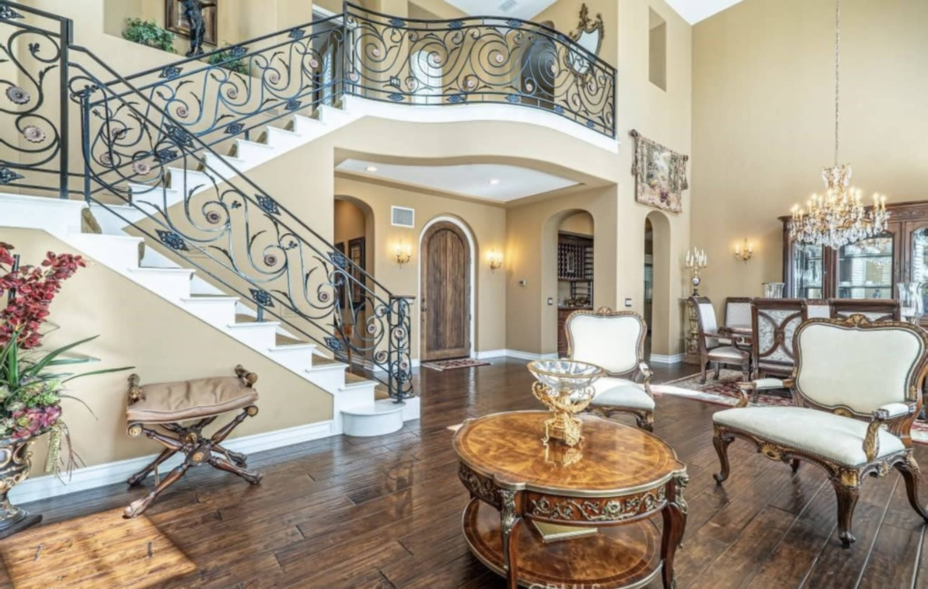 Grand Mediterranean Estate: Double Staircase, Resort Pool & Open Views Image in Valencia, Valencia, CA