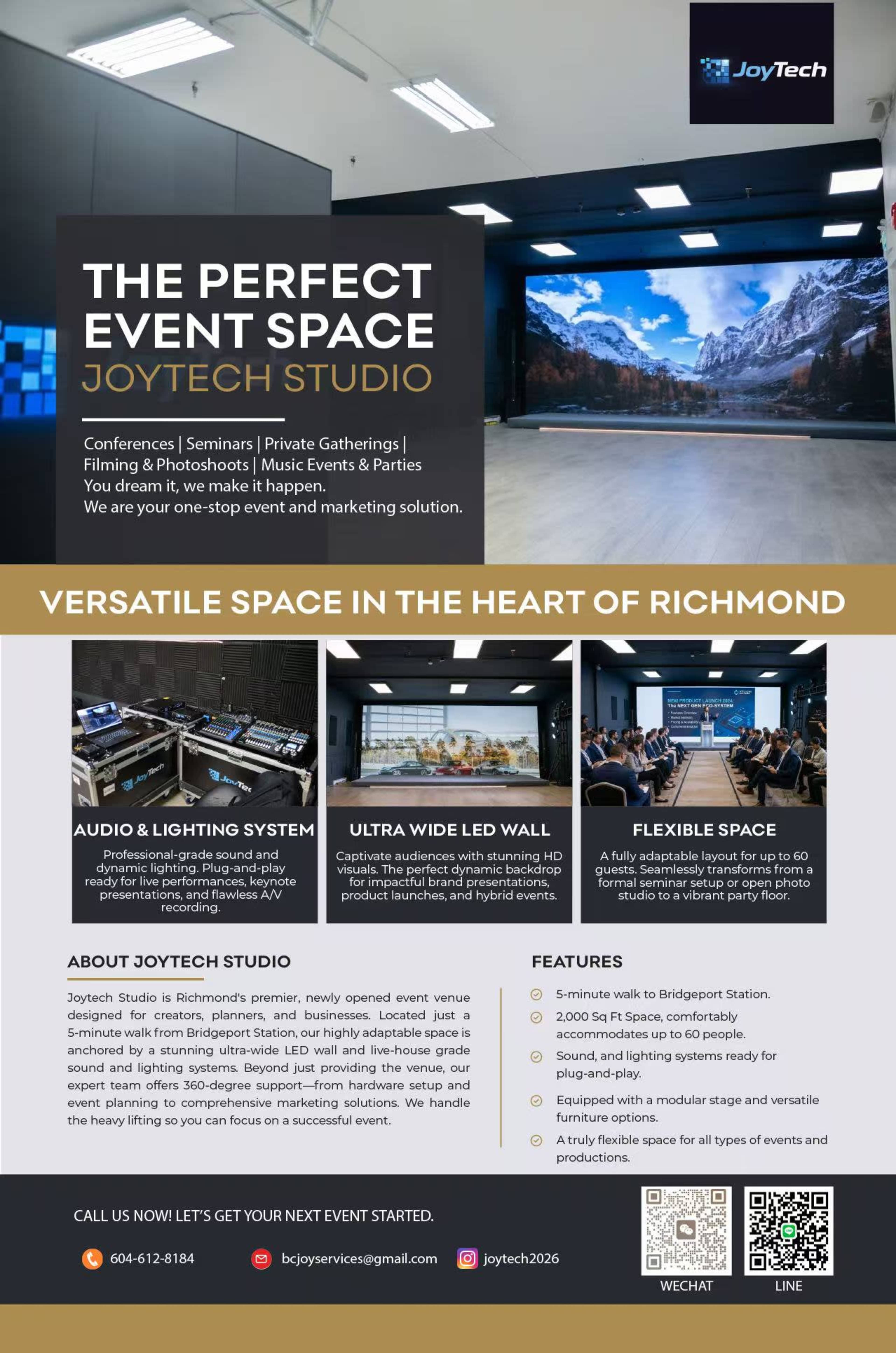 Creative Studio with LED wall & Flexible Layout in Richmond Image in Richmond, Richmond, BC