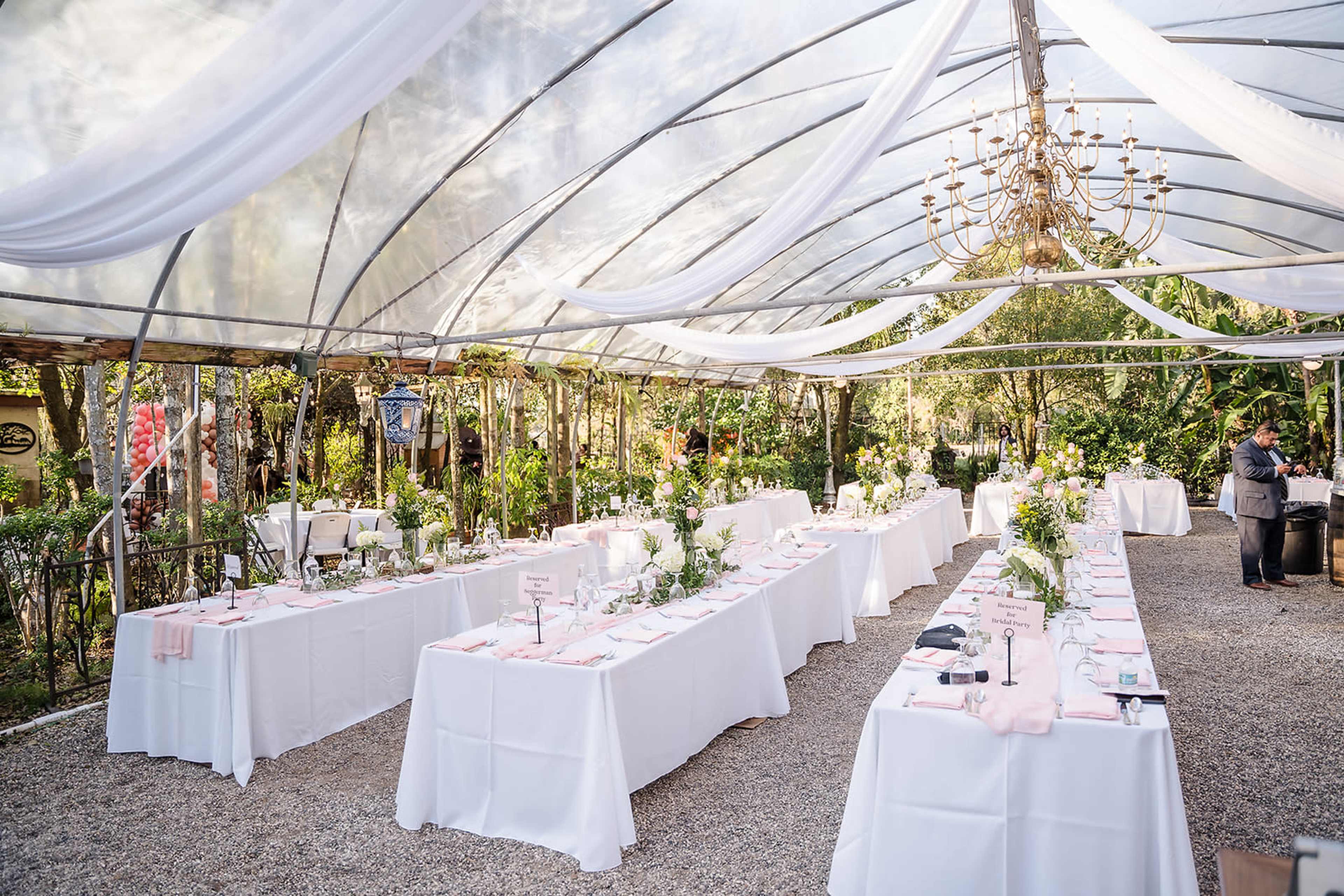 Whimsical Garden Venue with Greenhouse, Sculptures, and Meandering Pathways Image in East County Civic Group, Plant City, FL