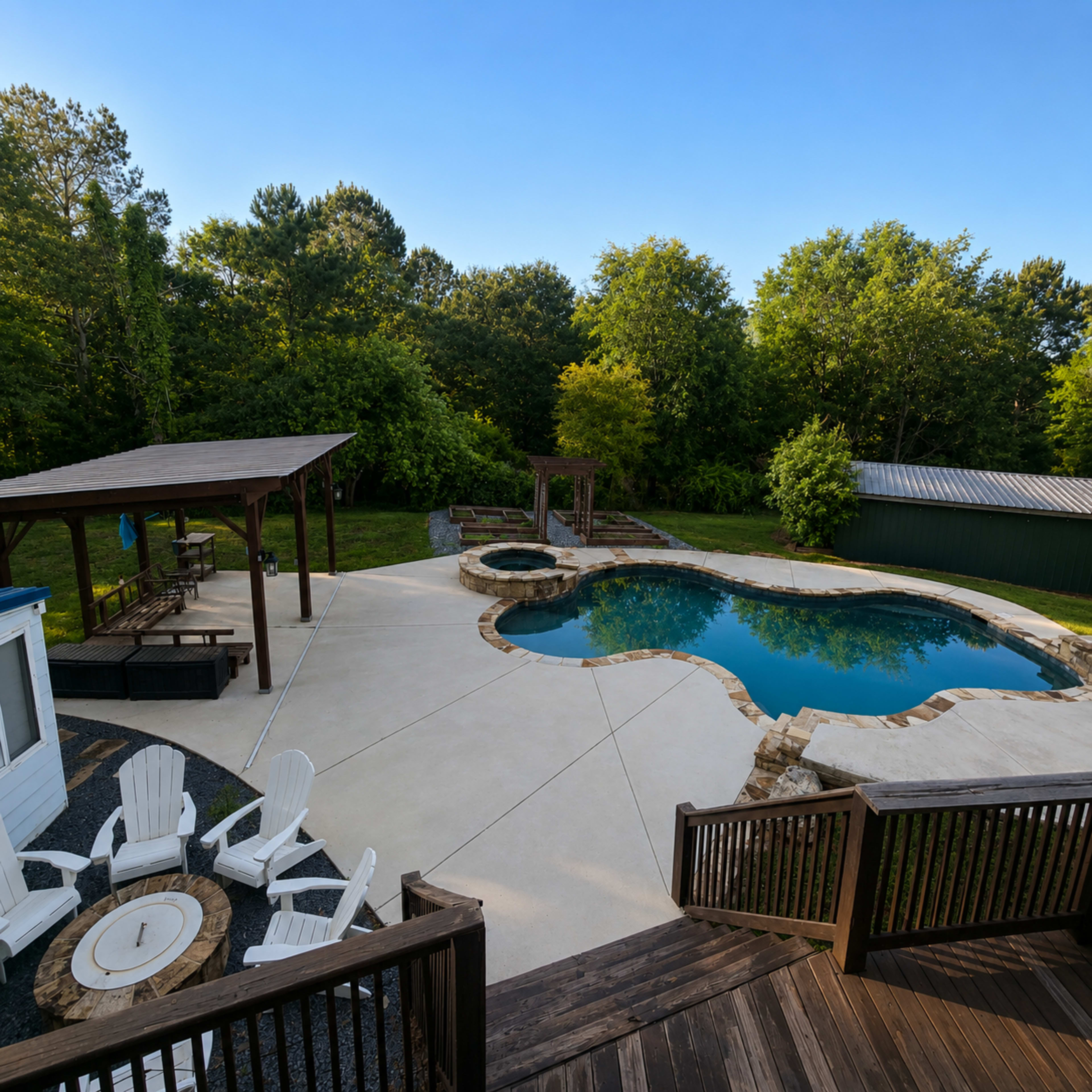 Private Wooded Farmhouse Estate | Pool Cabana, Fire Pit & 3 Acres of Seclusion Image in , Winder, GA