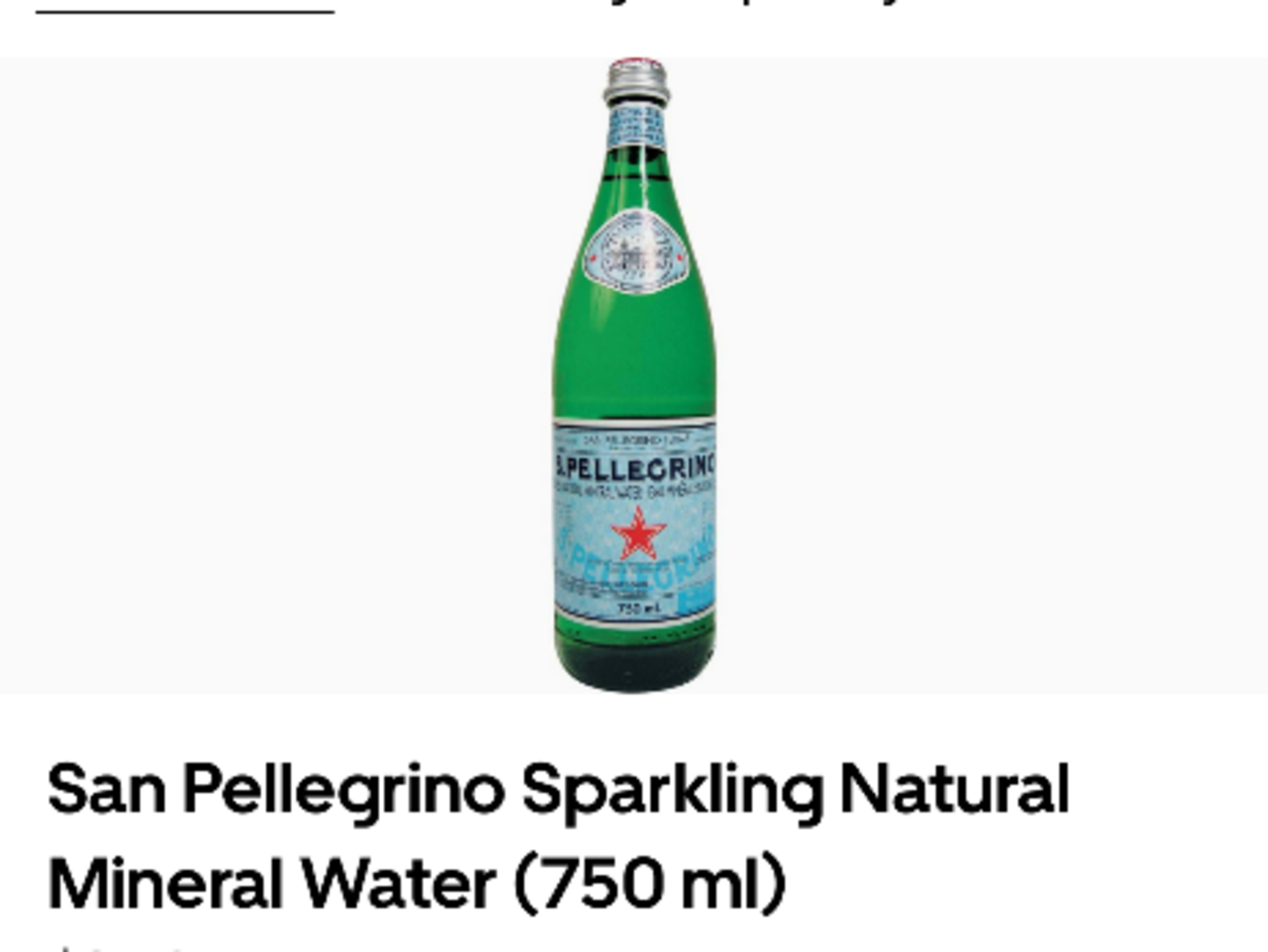 San pellegrino sparkling natural mineral water