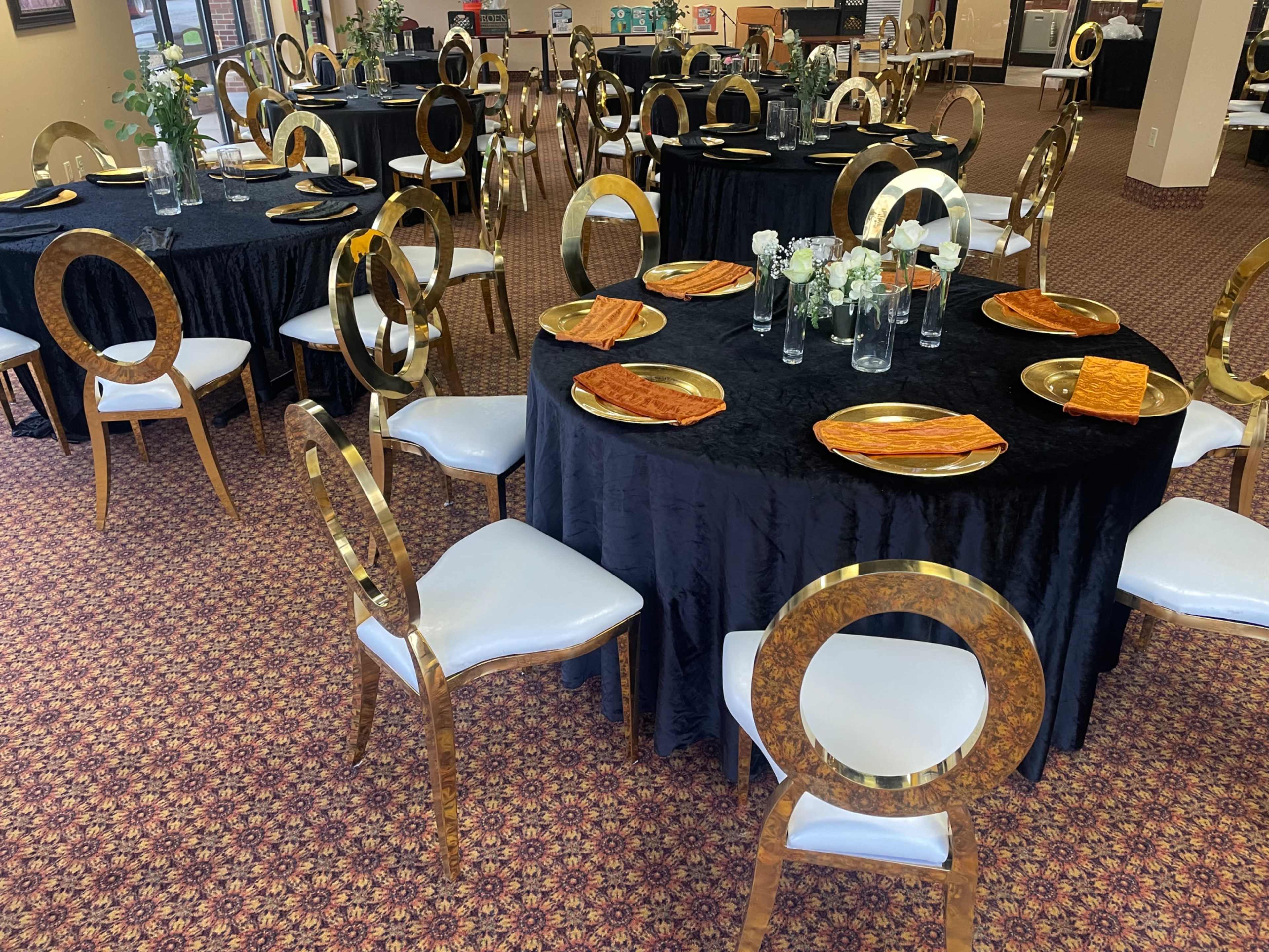 The banquet hall is ideal for dinner parties, corporate gatherings, receptions, reunions and baby showers. Image in High Point, High Point, NC