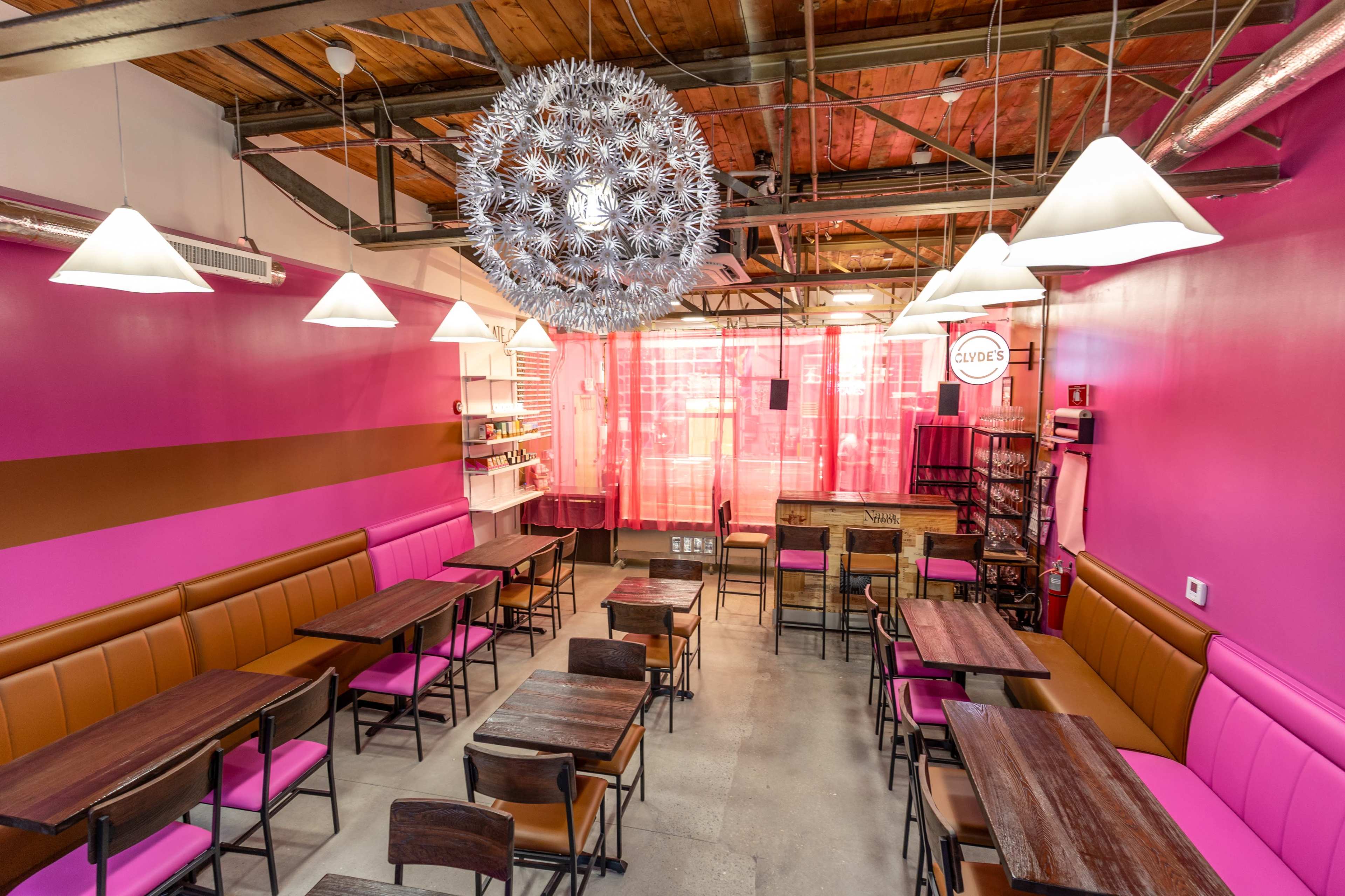 Industrial Pink and Brown - Wine Bar Image in Downtown, Manchester, NH