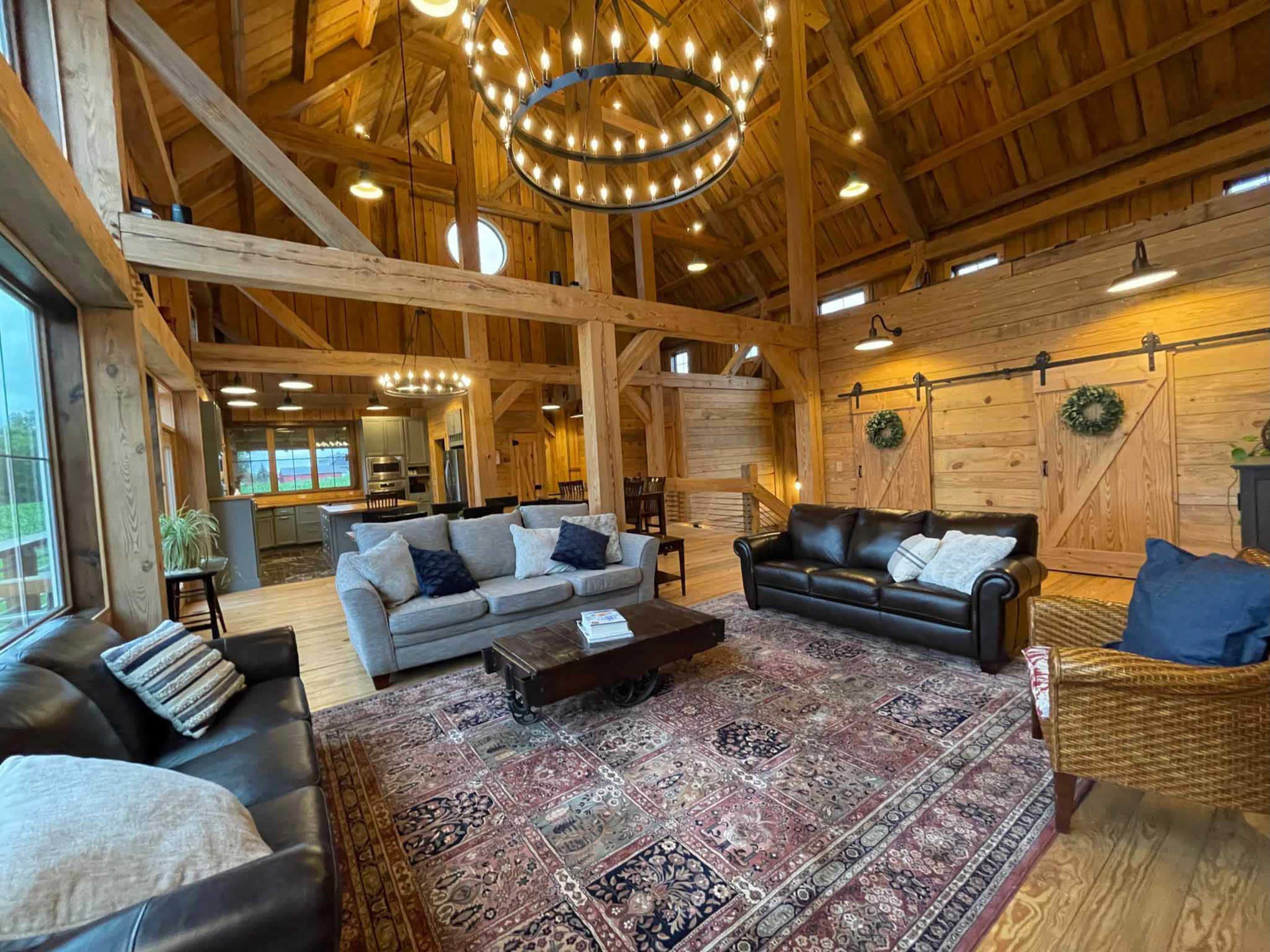 Rural Timber Frame Barn Home Image in Zeeland charter Township, Hudsonville, MI