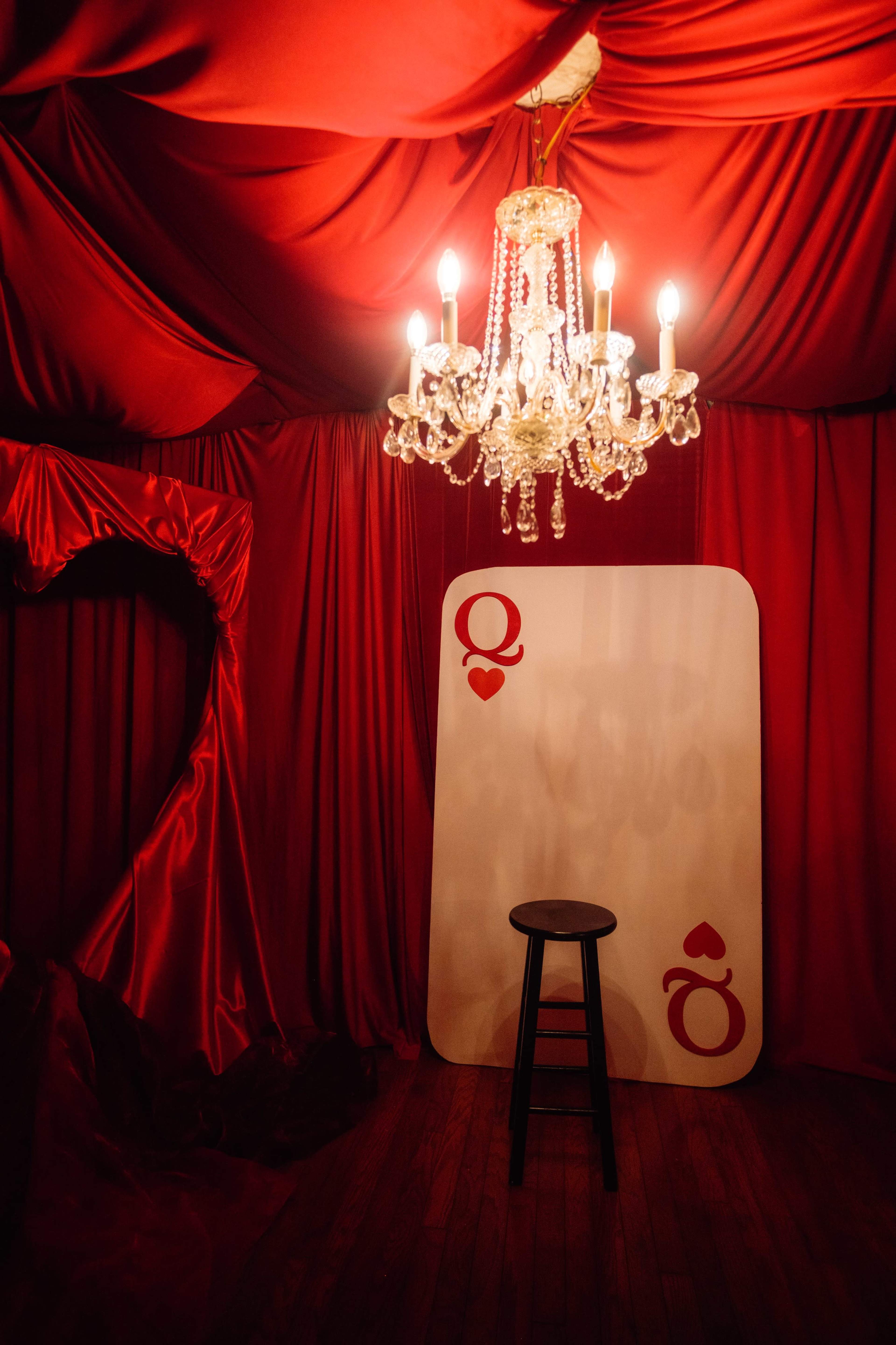 Old Hollywood Red Room — Luxe Moody Photography & Film Set Image in Denton, Denton, TX