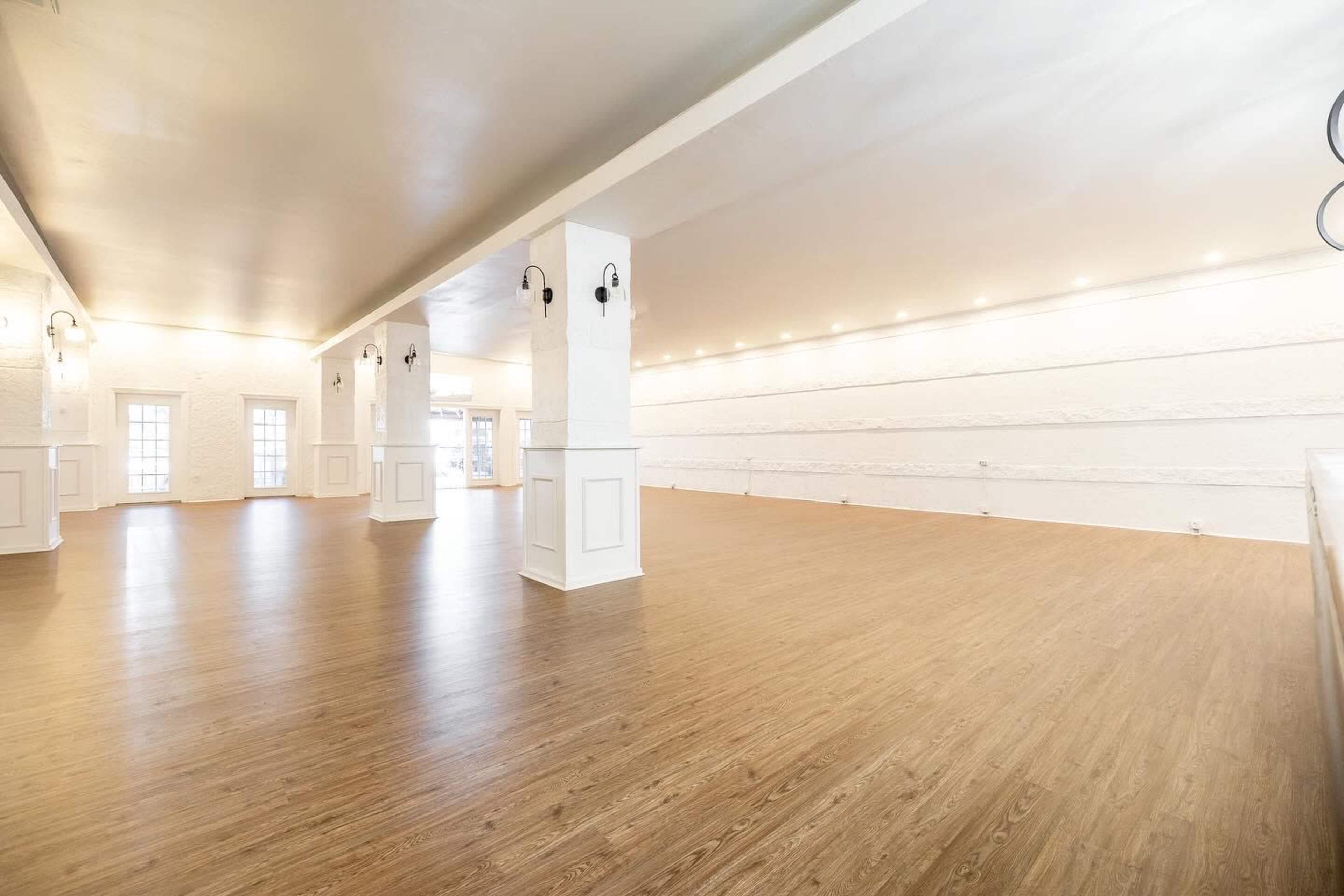 Swanky black and white themed venue with light oak flooring Image in North Virginia Beach, Virginia Beach, VA