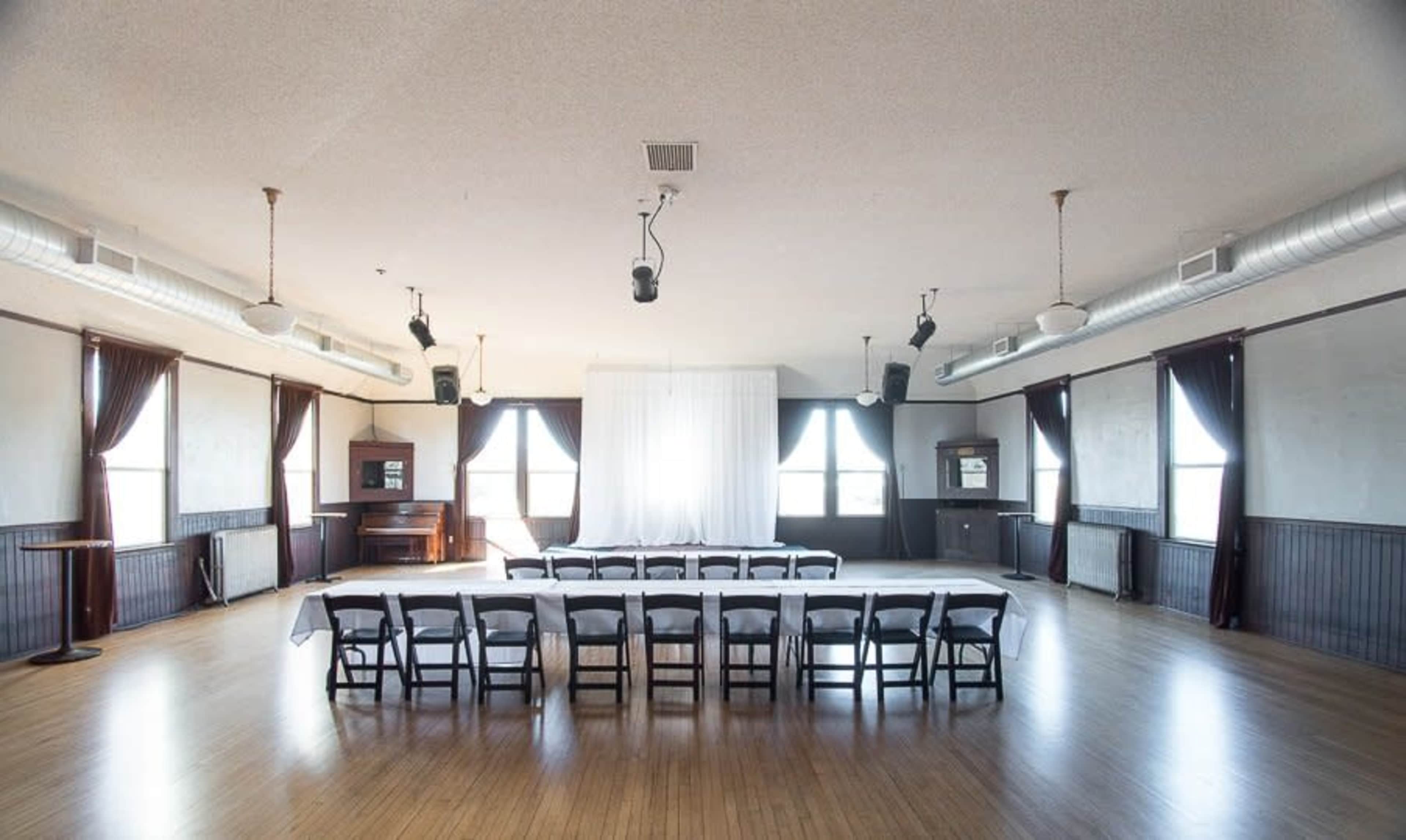 Historic Ballroom with Original Fixtures and Natural Light Image in Northeast Portland, Portland, OR