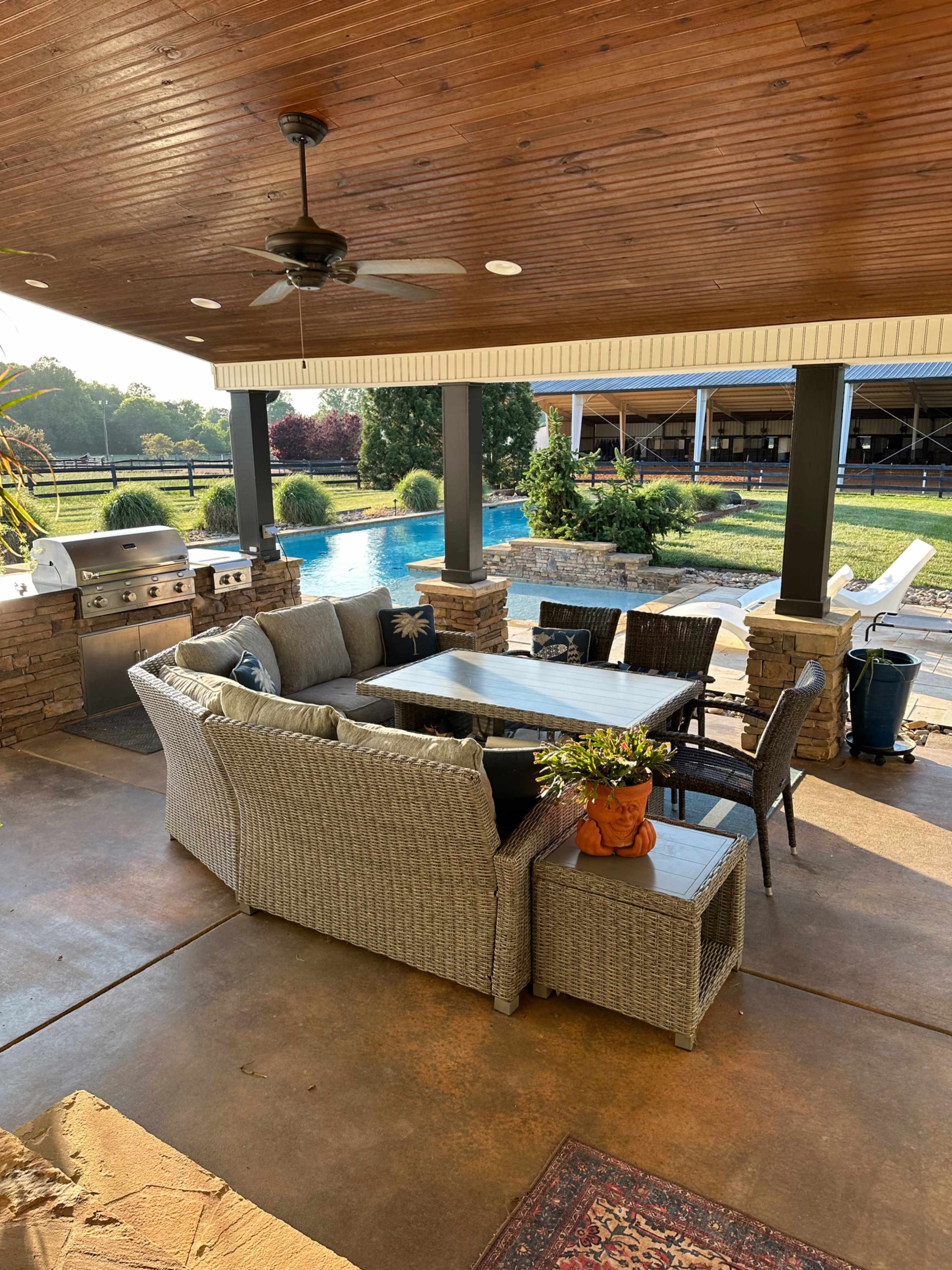 Spacious countryside farm with open pastures and stunning pool Image in , Mount Ulla, NC