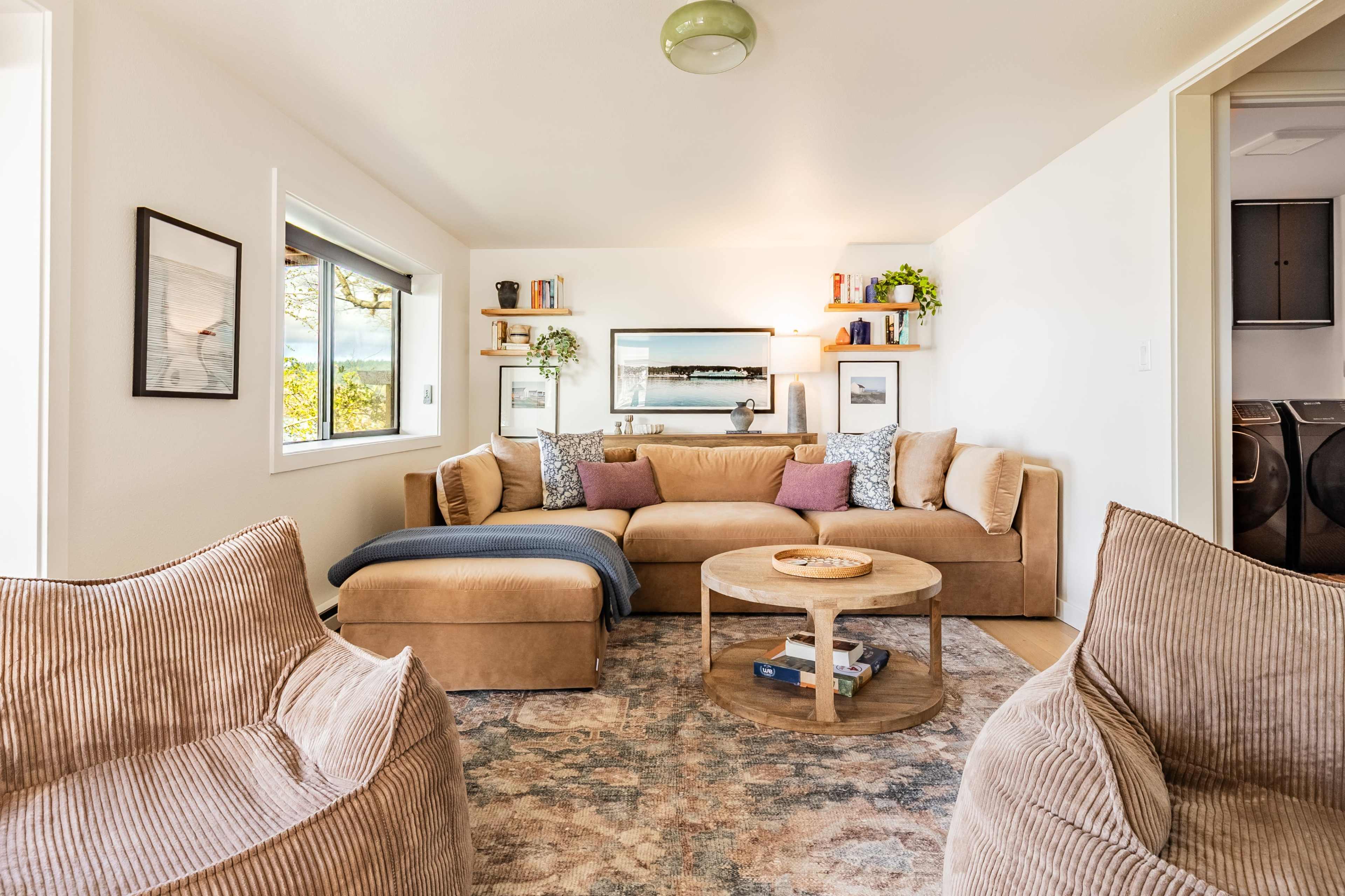 Manzanita Beachfront Escape | 75ft Water Views, Private Beach Access & Fire Pit Image in Vashon, Vashon, WA