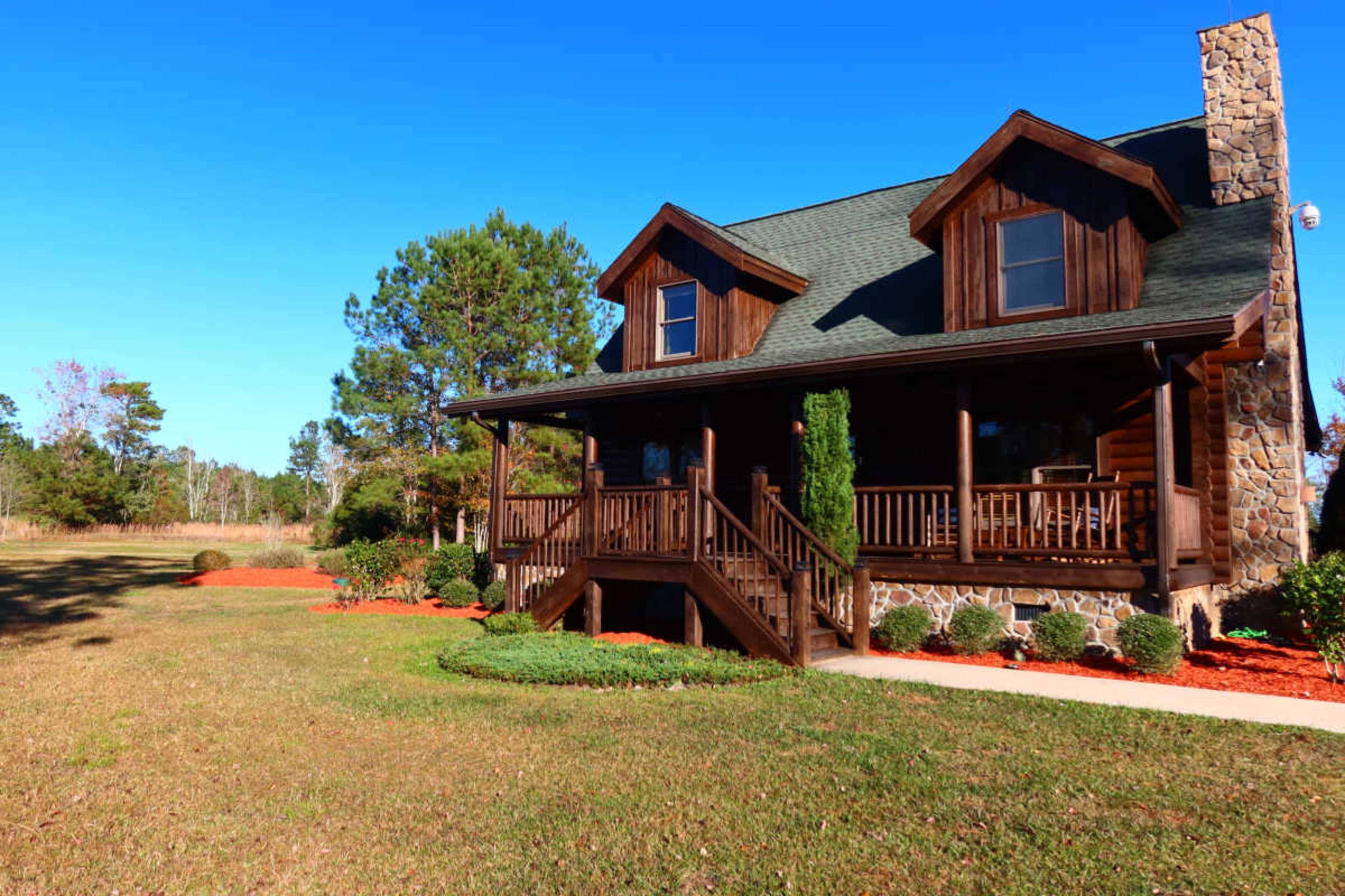 Scenic Wedding & Event Venue with Log Cabins, Ponds, and Rustic Elegance in North Carolina Image in , nakina, NC