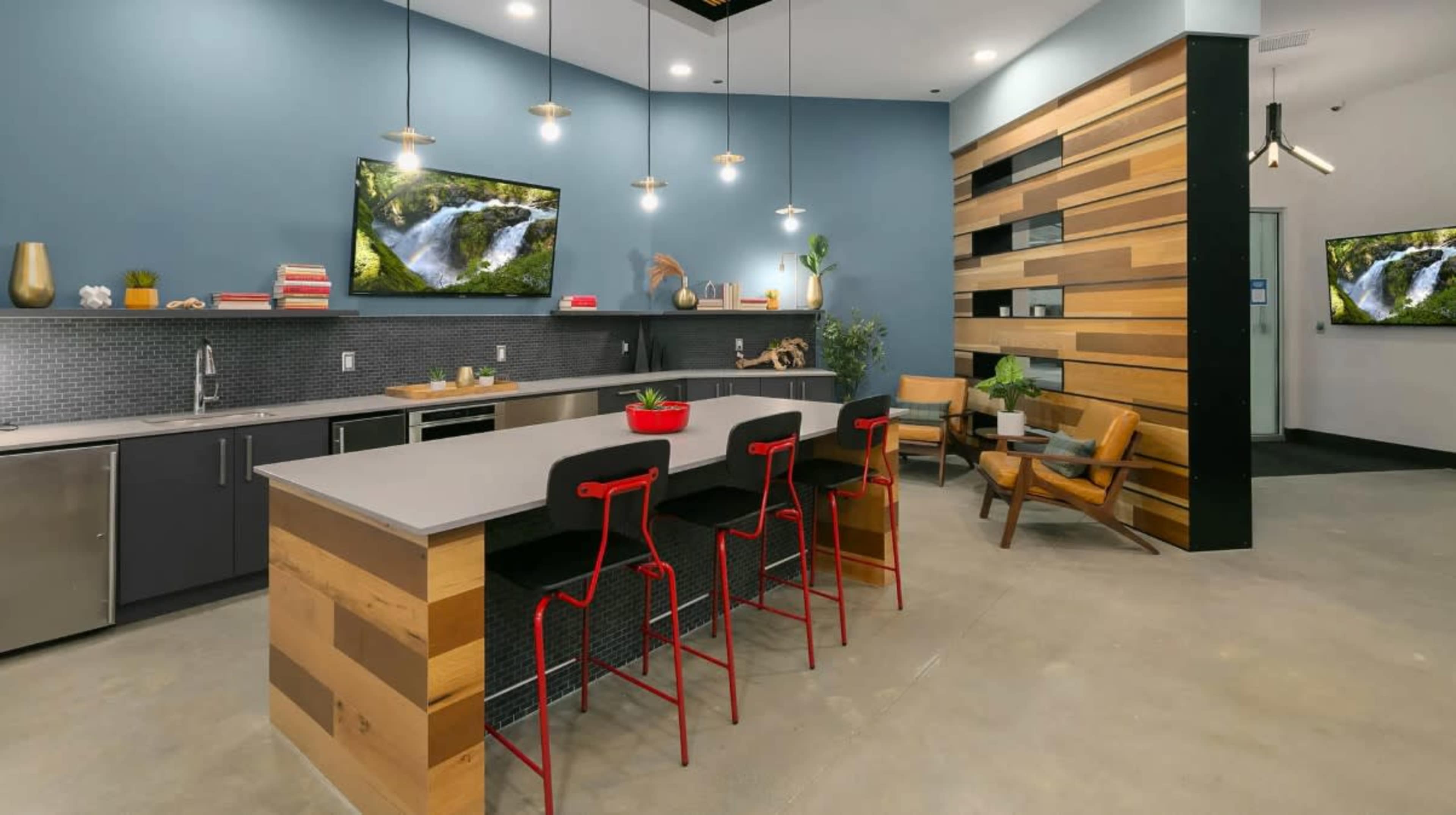Resident Lounge with Kitchen and Game Room in Newcastle Image in Newcastle, Newcastle, WA