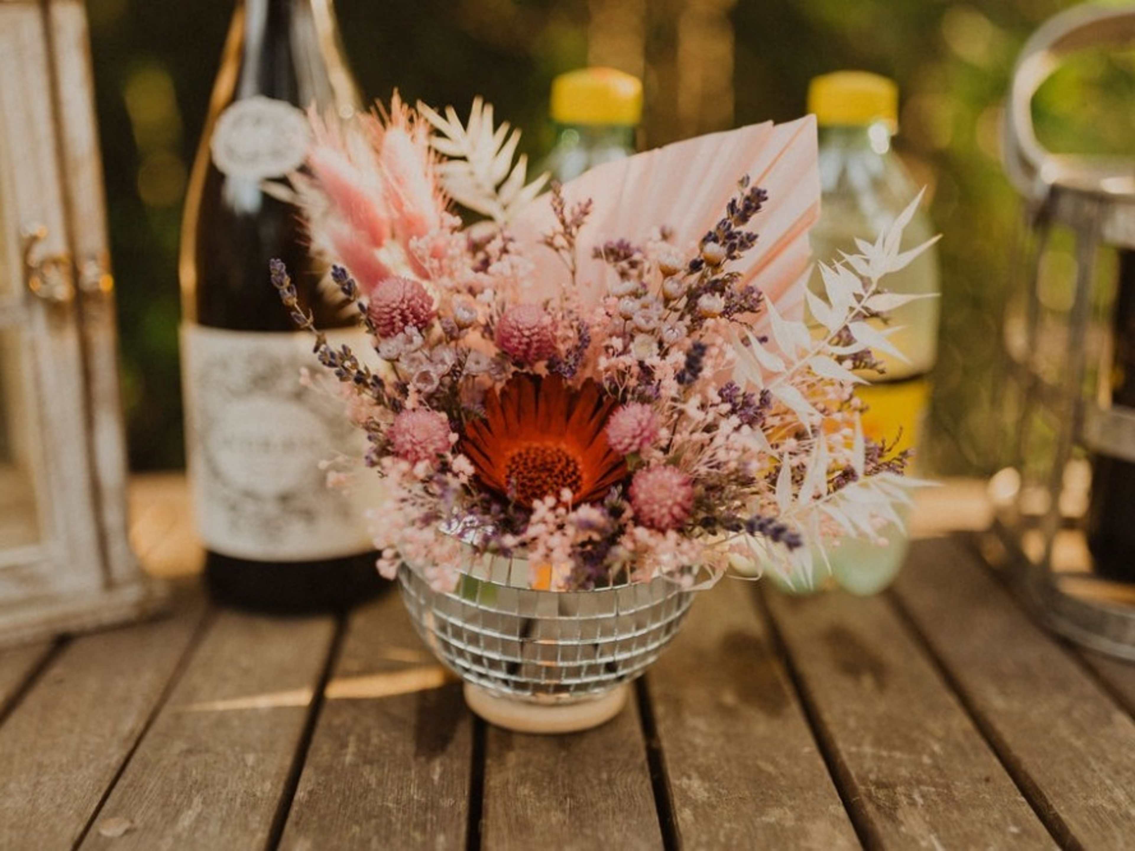 Small Disco Ball Floral Arrangements