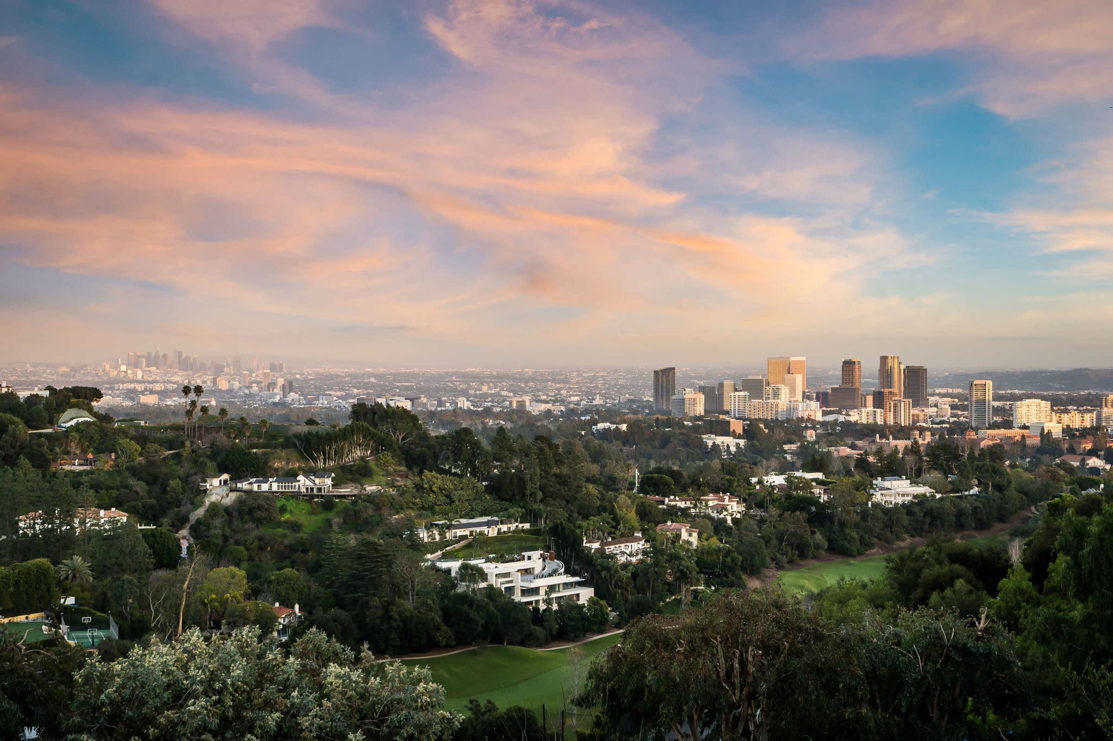 Bel Air House with pool and pickleball court with City Views Image in Bel Air, Los Angeles, CA