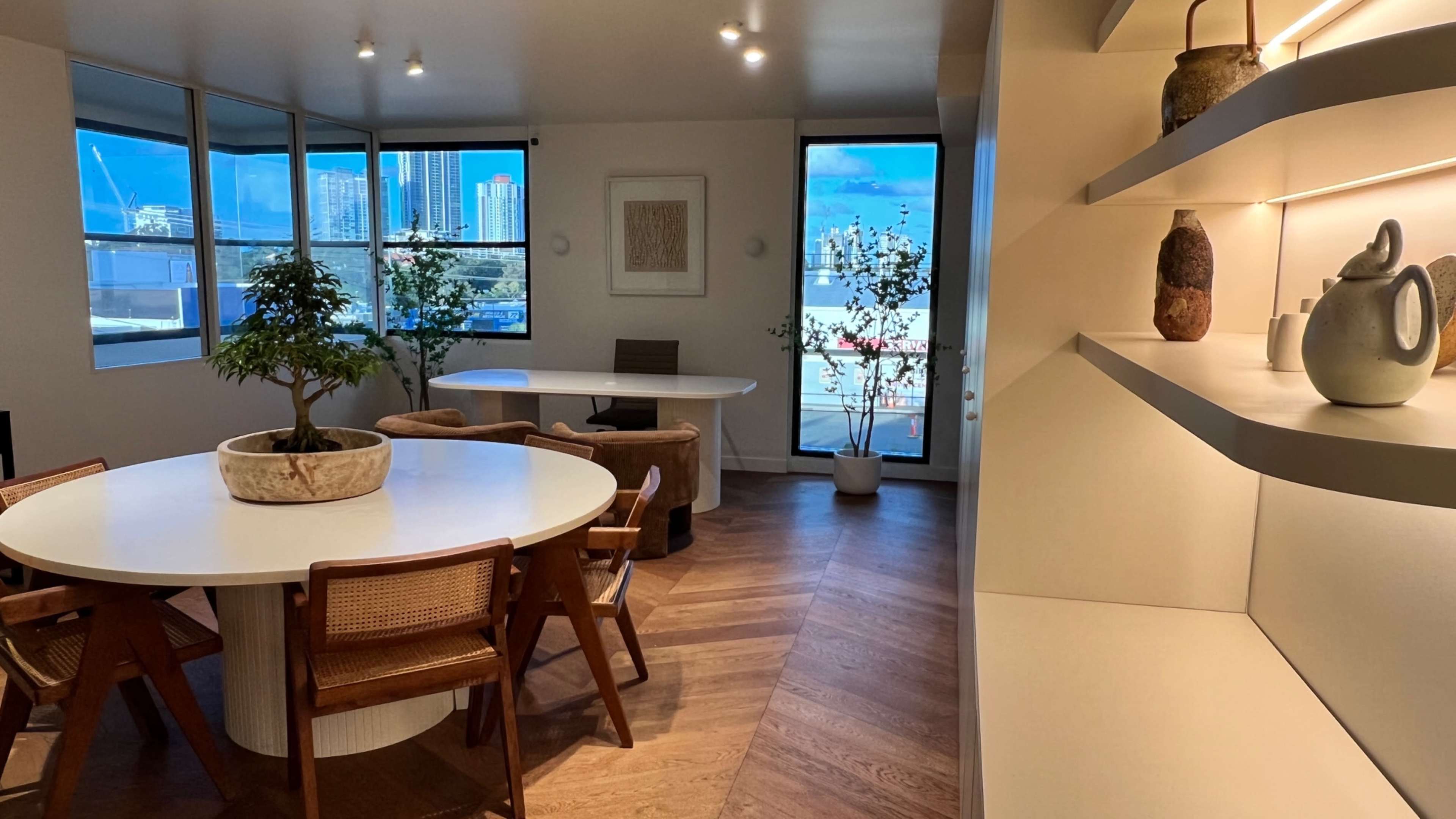 Urban Creative reel brand photo shoot Luxury Loft Warehouse Boutique Skyline view Podcast Content Space Image in Southport, SOUTHPORT, QLD