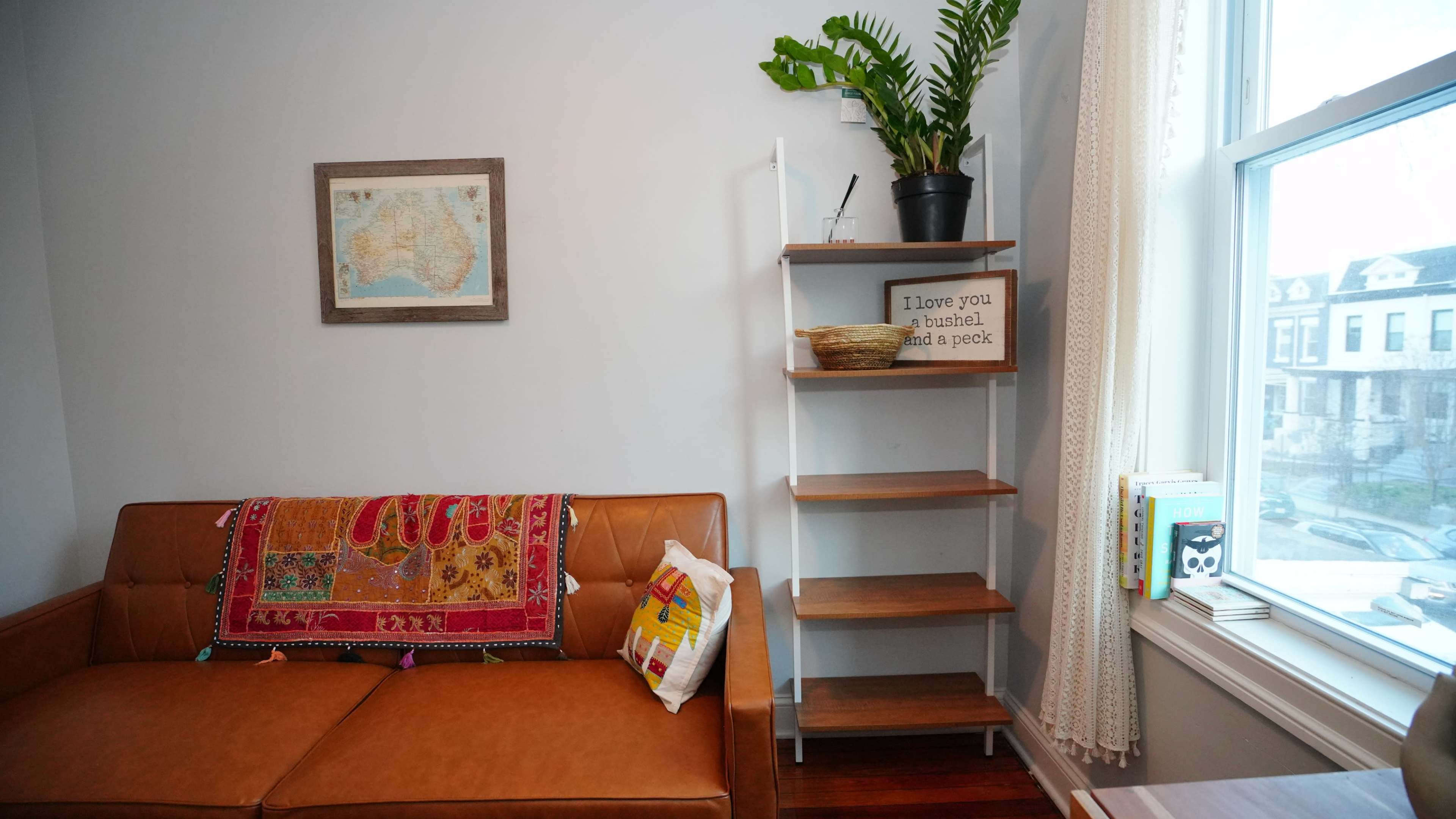 Urban, townhouse with back patio and front porch. Image in Northwest Washington, Washington, DC