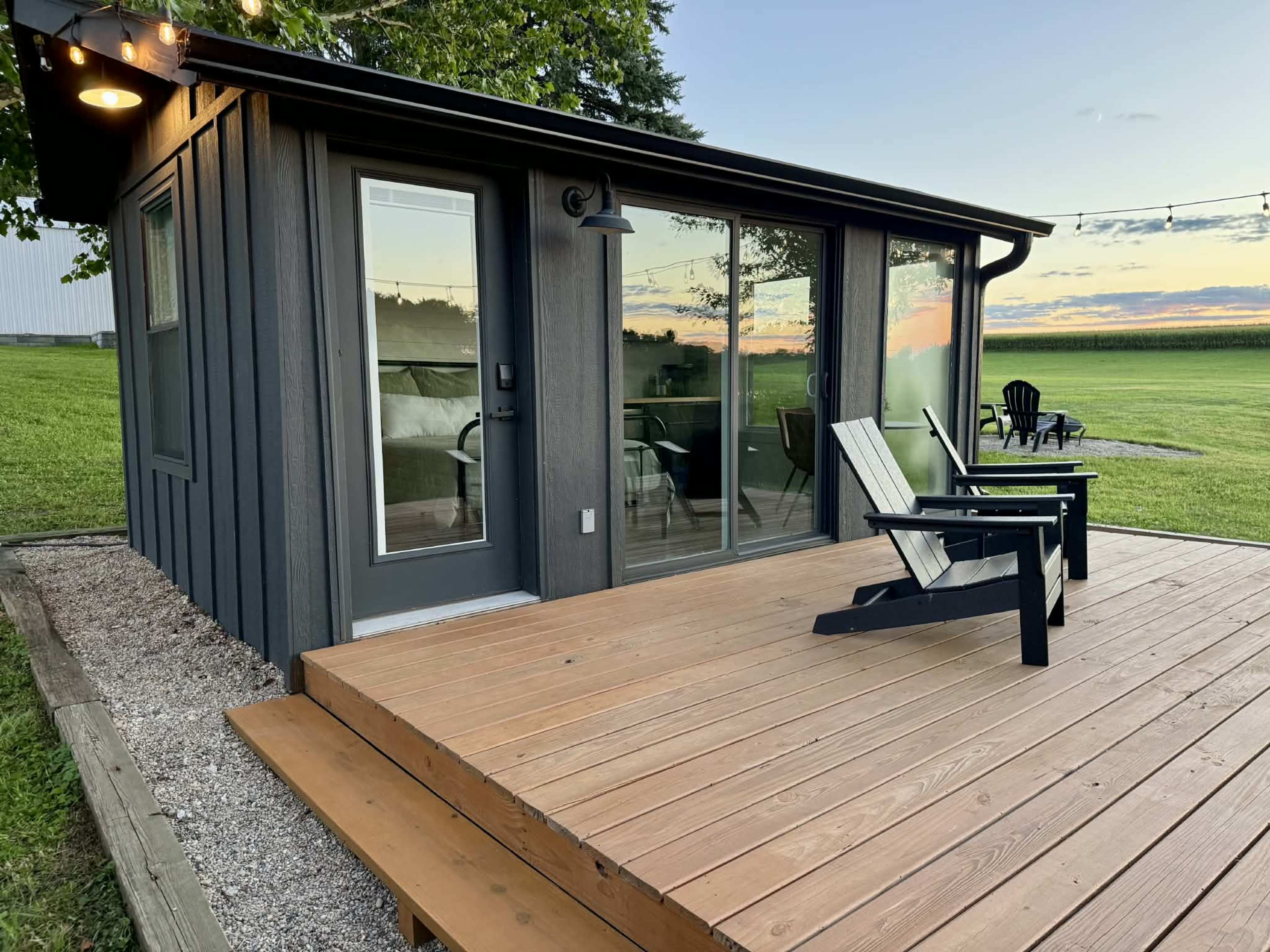 Lakeside Modern Tiny House Farm Retreat on 40 acre Farm & 5 acre Pond Image in Dunham Township, Marengo, IL