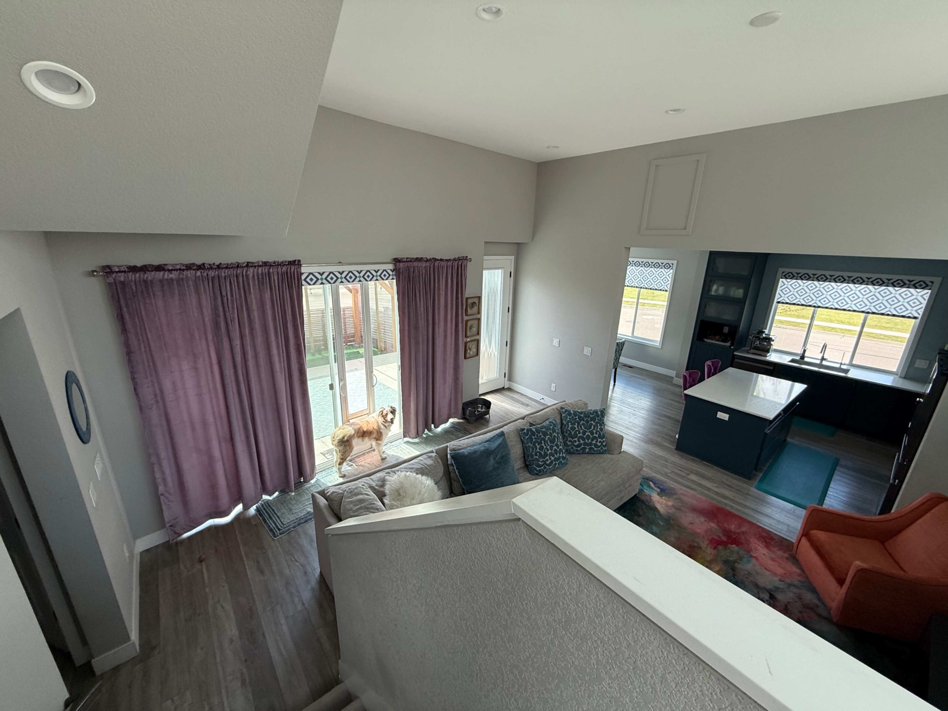 Ultra Modern natural light filled. Rooftop deck with Rocky Mountain View’s. Professional music recording studio. Side yard with gazebo on Astro turf. Image in Twin Lakes, Denver, CO
