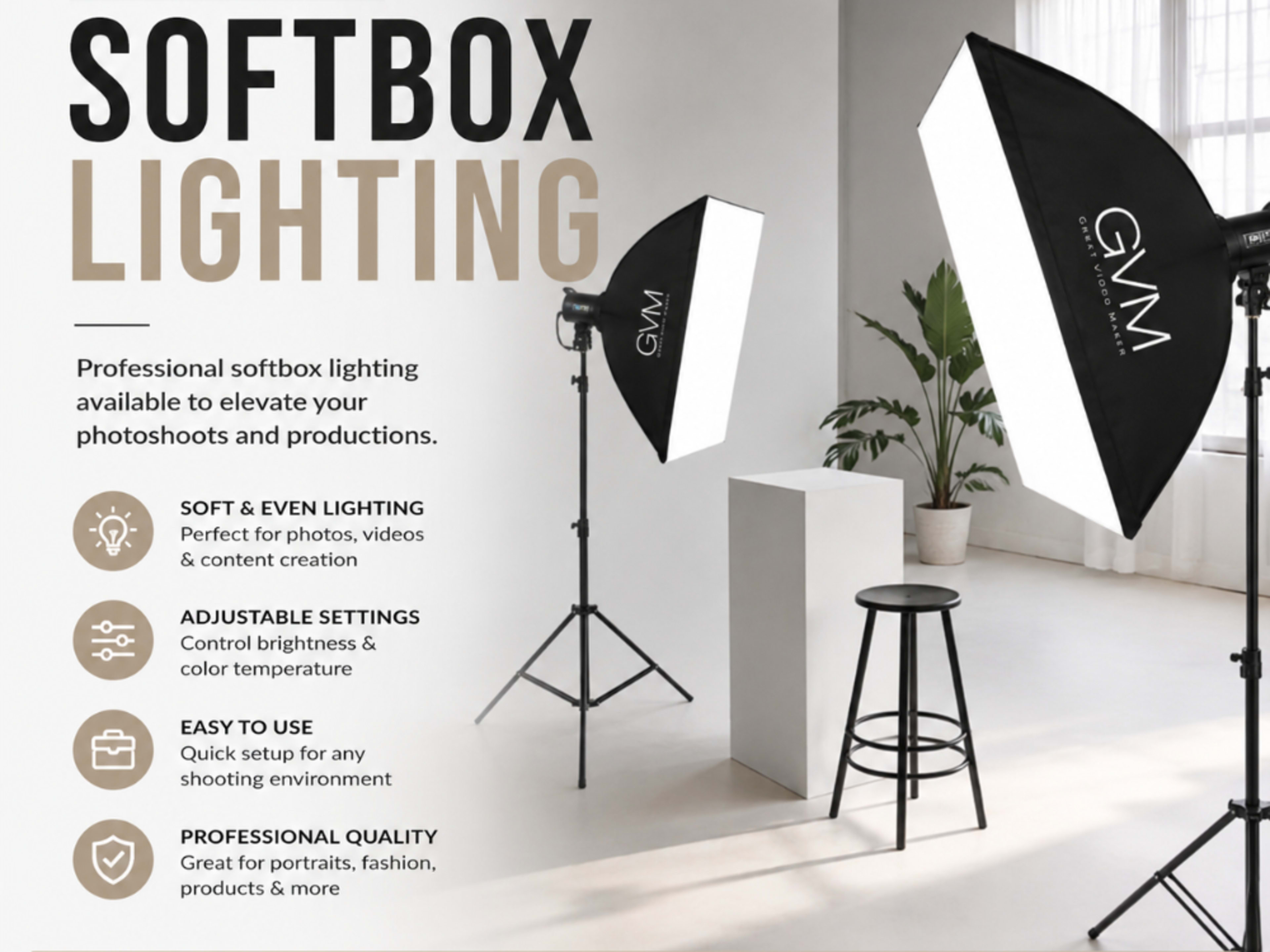 Soft Box Lighting and umbrella 