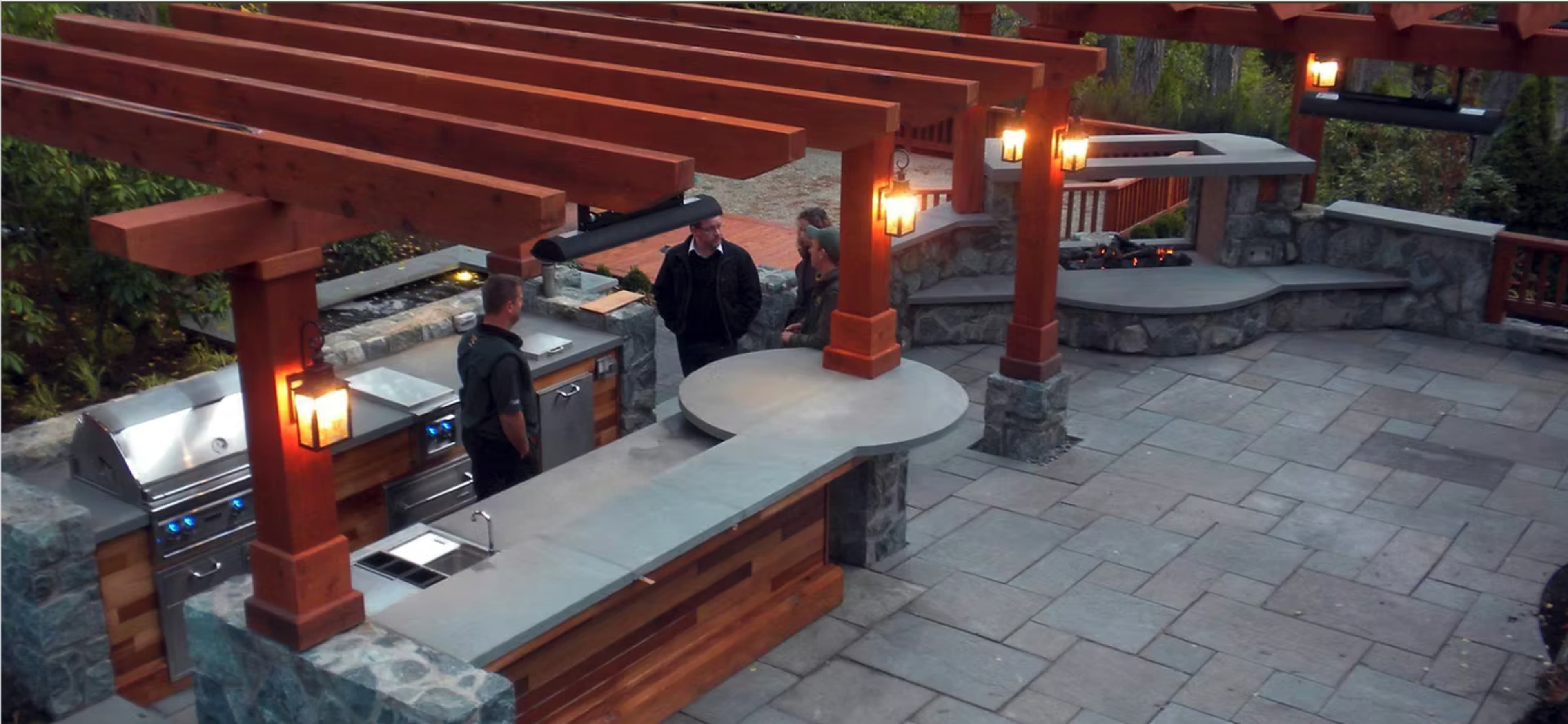 Full outdoor entertaining space nestled in large Douglas Fir trees but only 15 minutes from downtown Victoria Image in Saanich, Victoria, BC