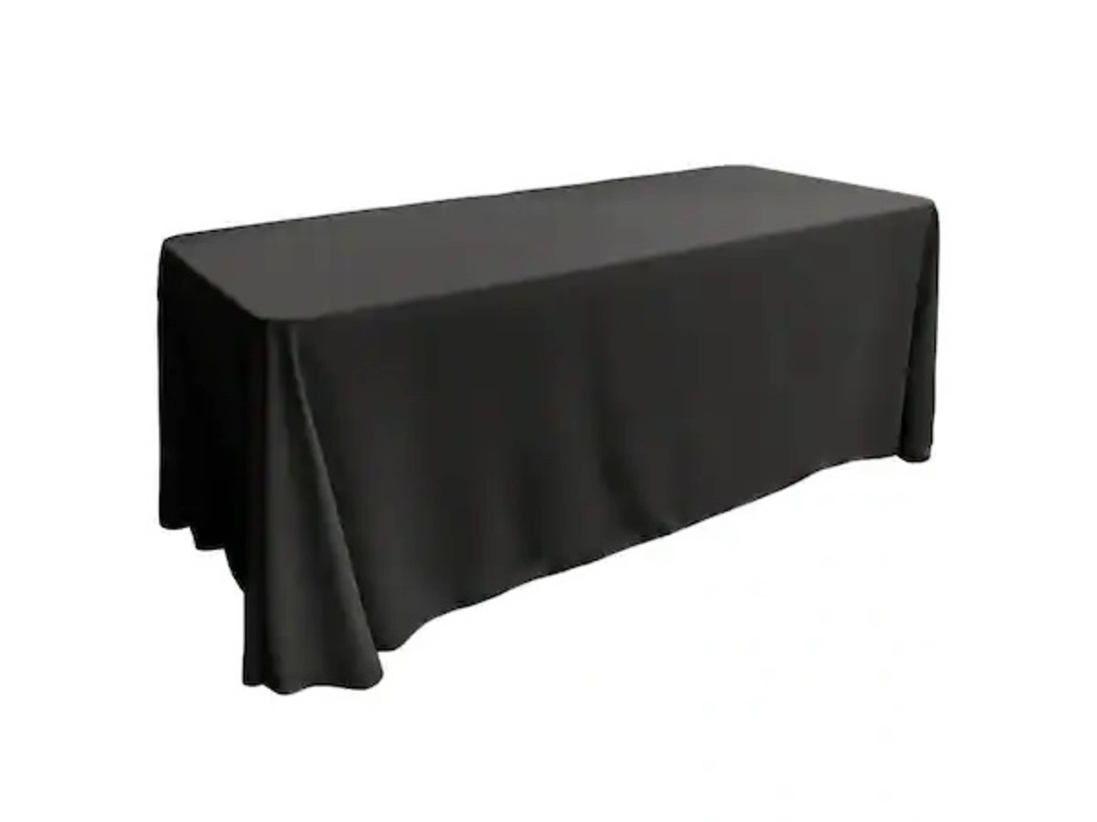 8' Table with Black Tablecloth