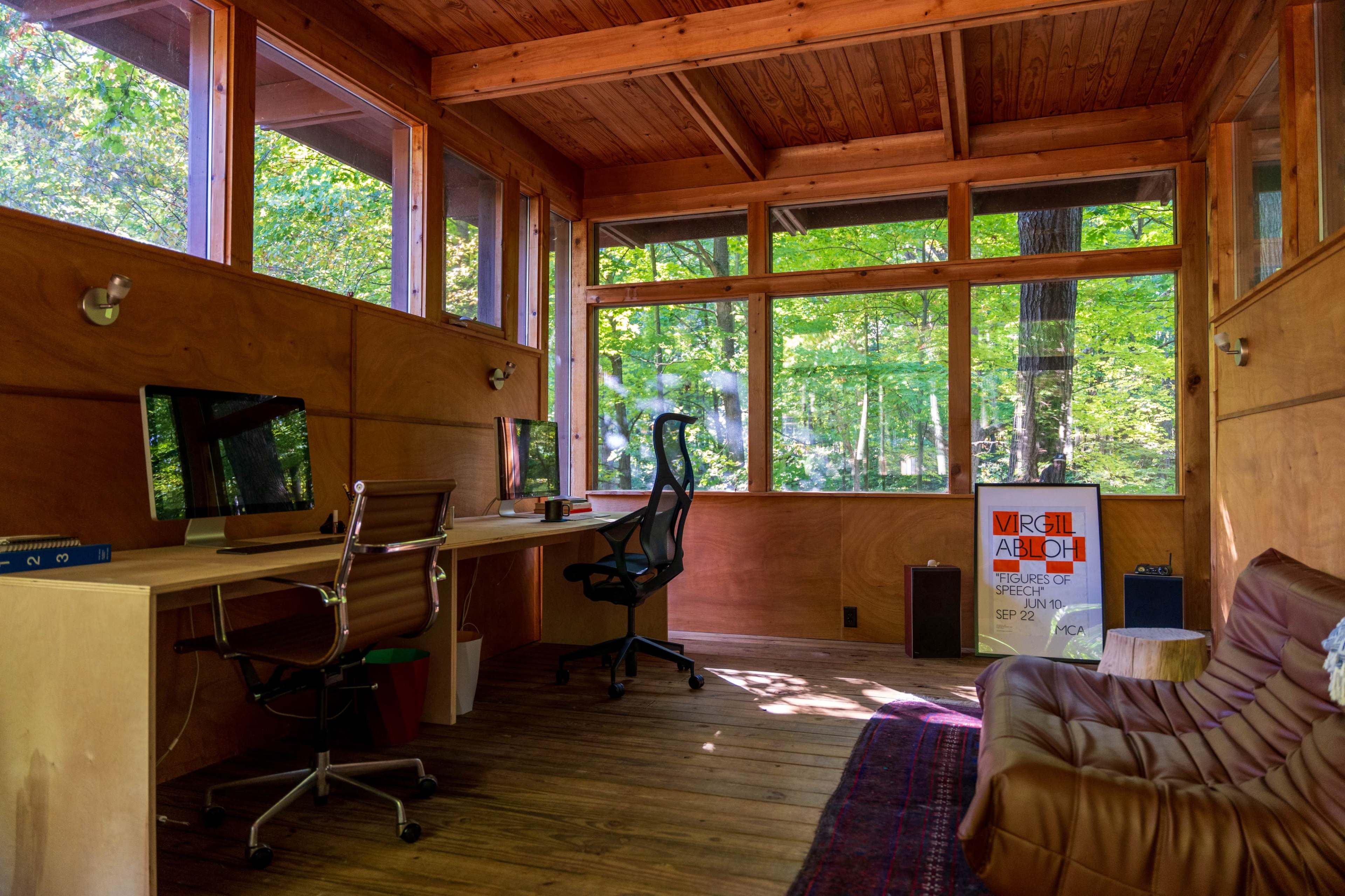 Frank Lloyd Wright Usonian Inspired Home in the Forest Image in Algoma Township, Sparta, MI