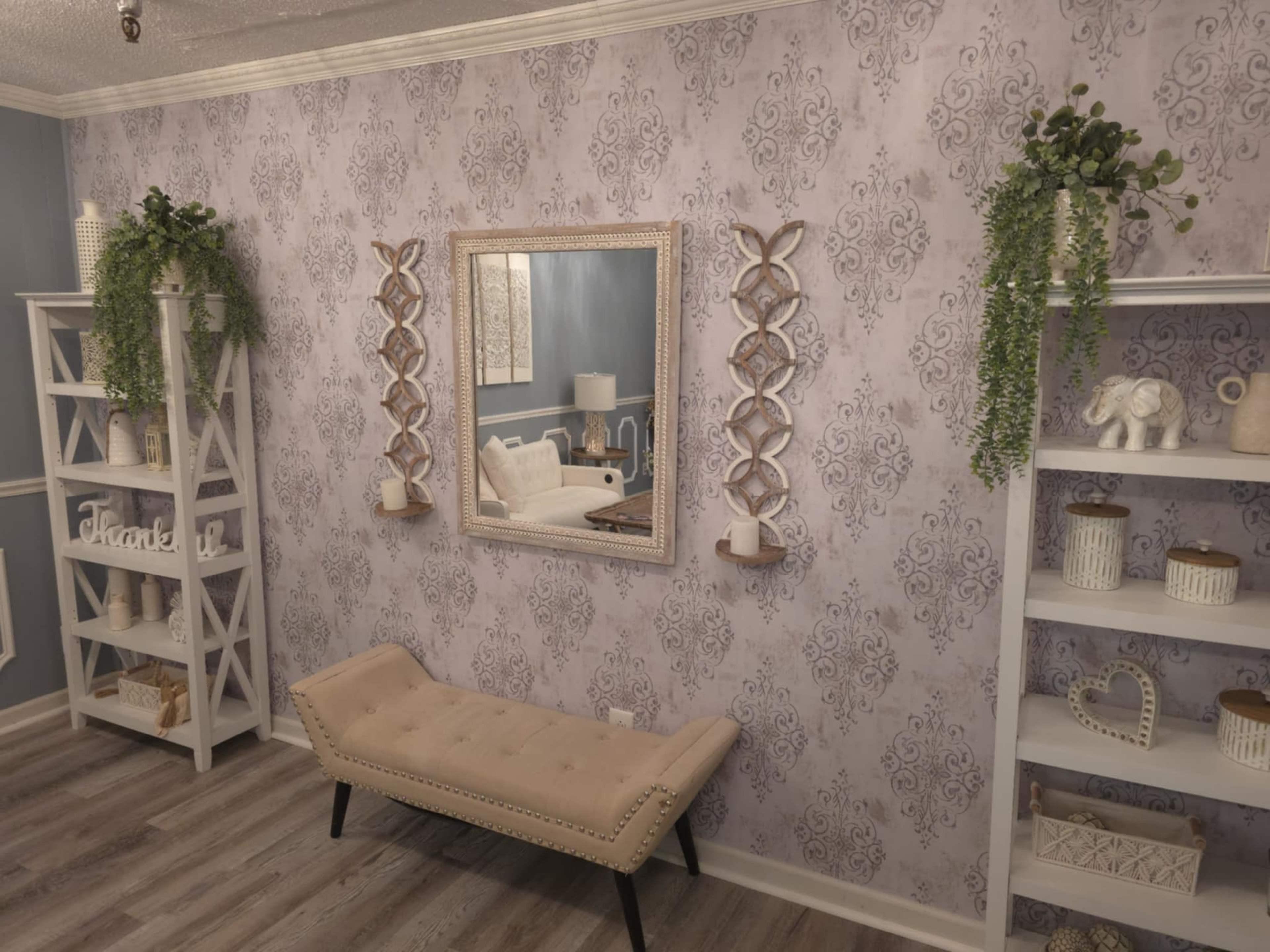 Two-room photography space with an eloquent meeting/waiting space and separate space to take pictures. Image in Johnson City, Johnson City, TN