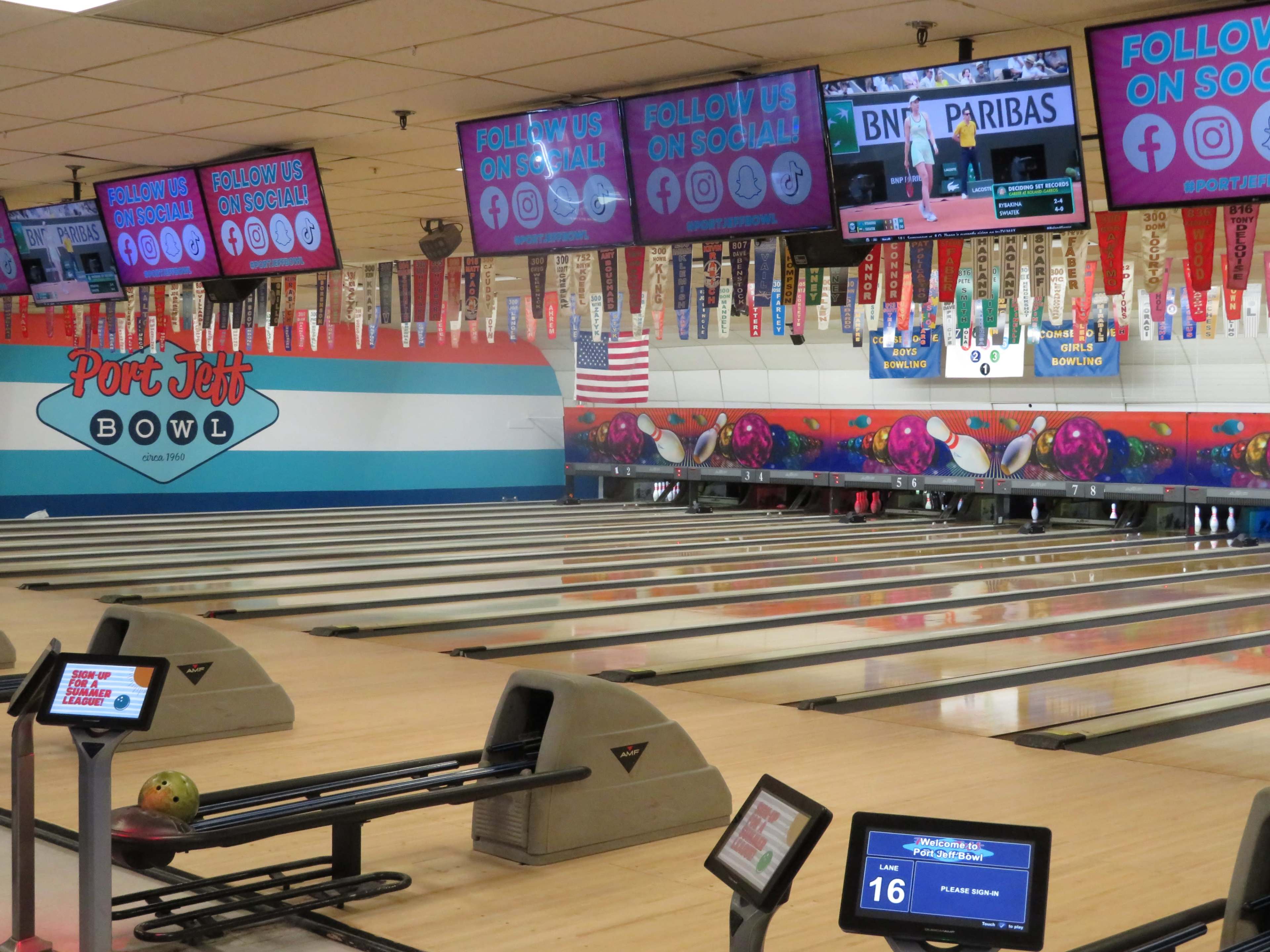 Vintage Bowling Alley Image in Brookhaven, Port Jefferson Station, NY