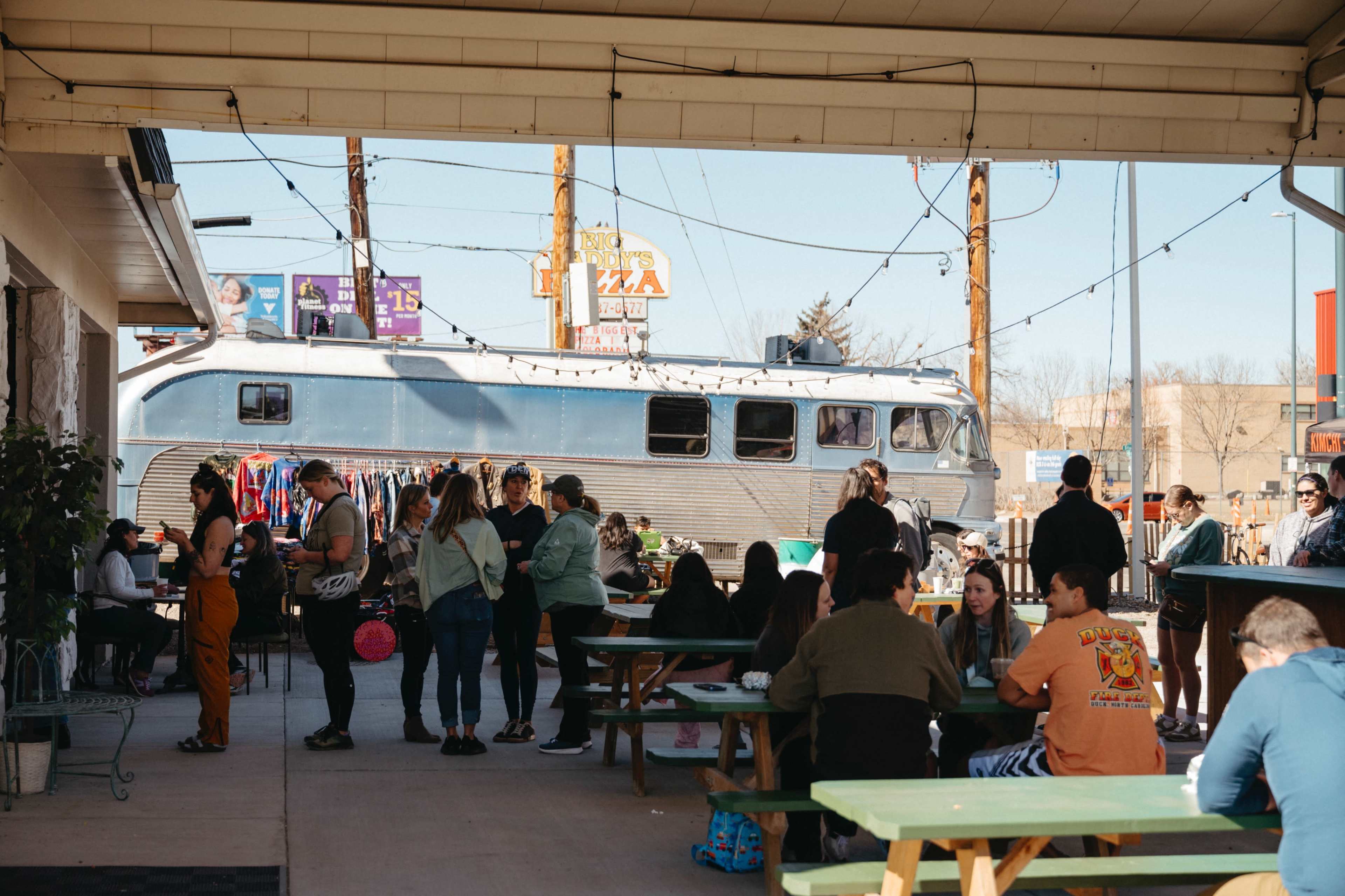 Converted gas station turned into charming and cozy coffee shop. Largest coffee shop patio in Denver! Image in West Colfax, Denver, CO