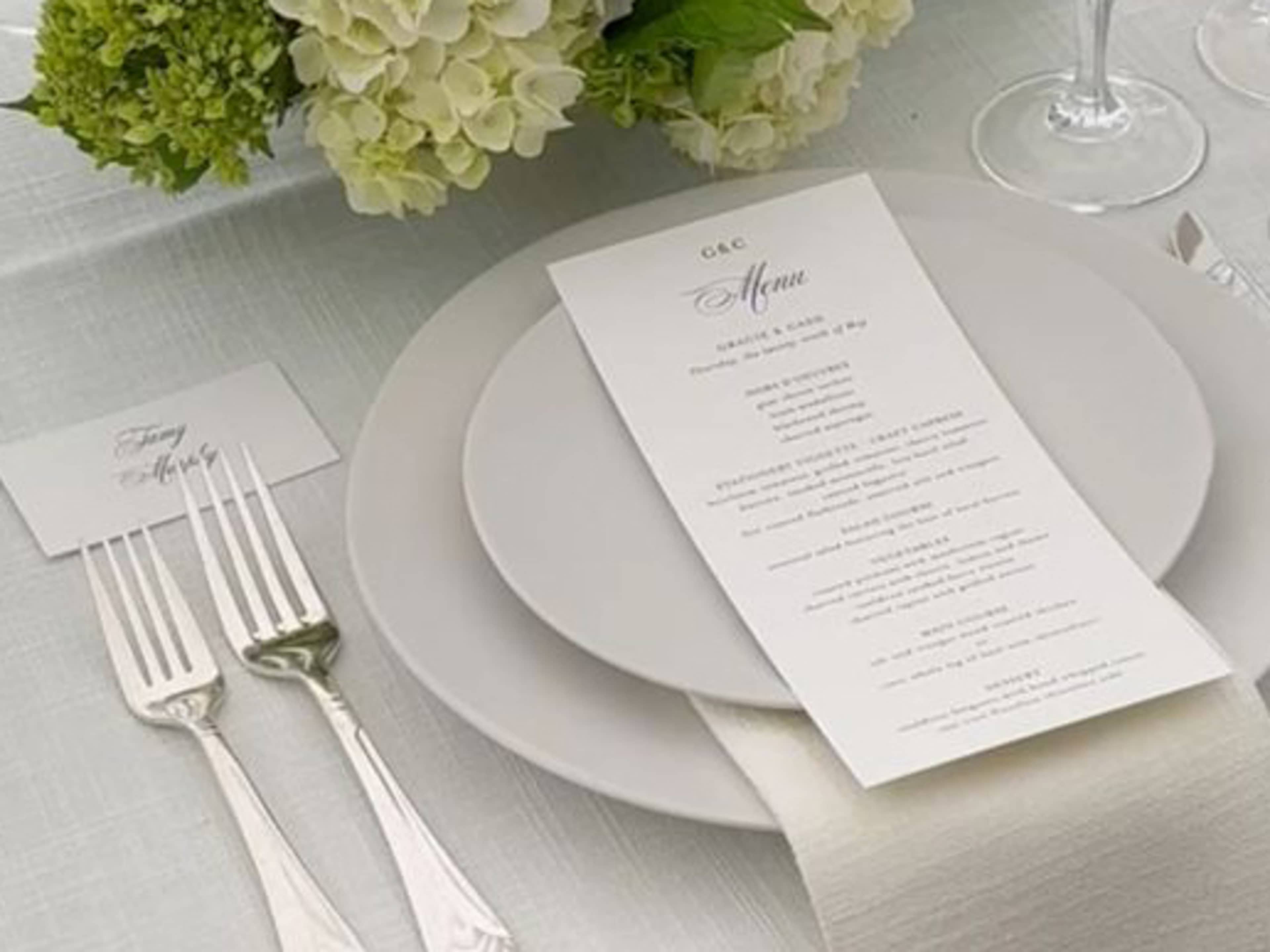 Custom place cards and menus