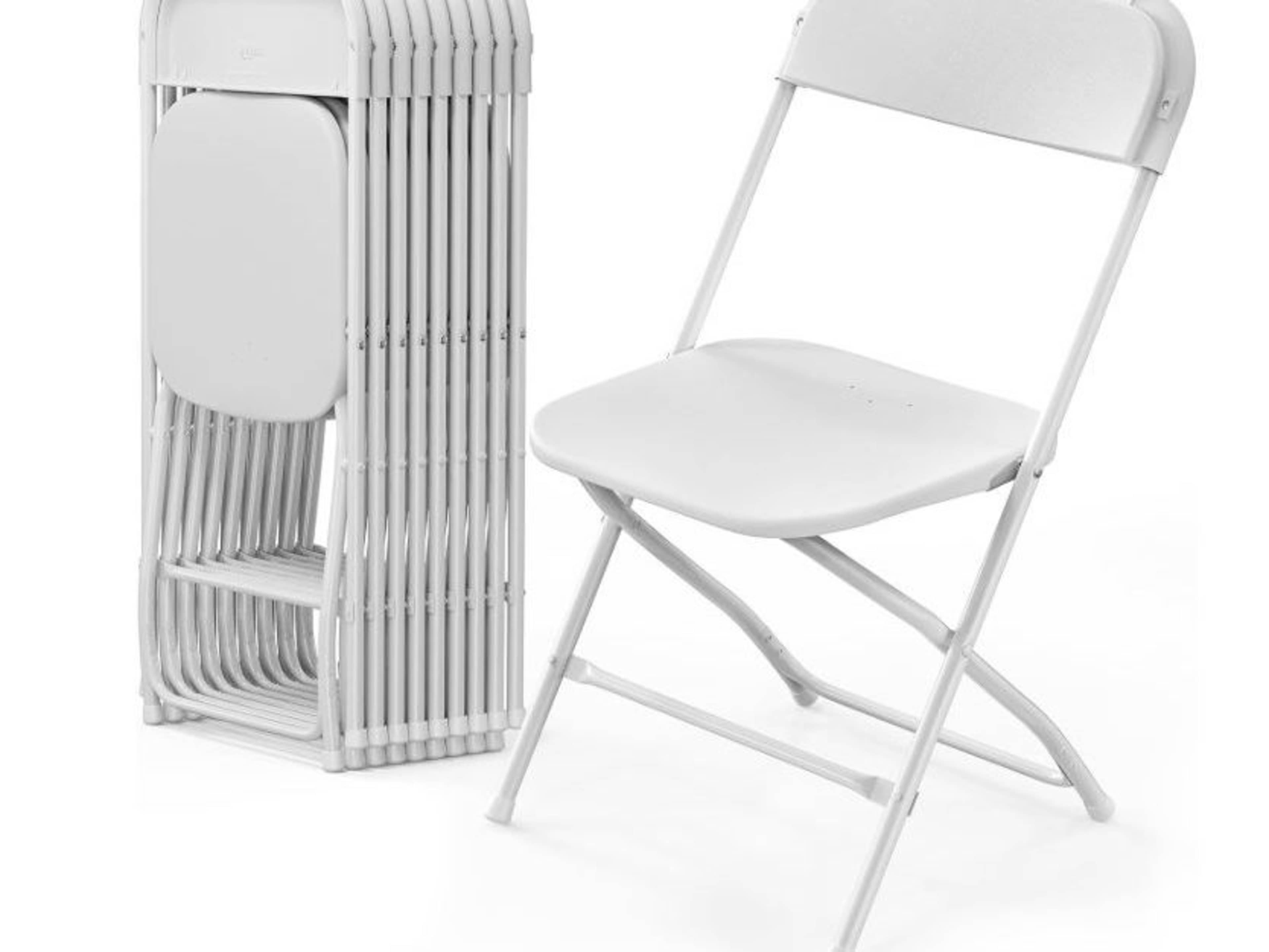  Pack White Plastic Folding Chairs