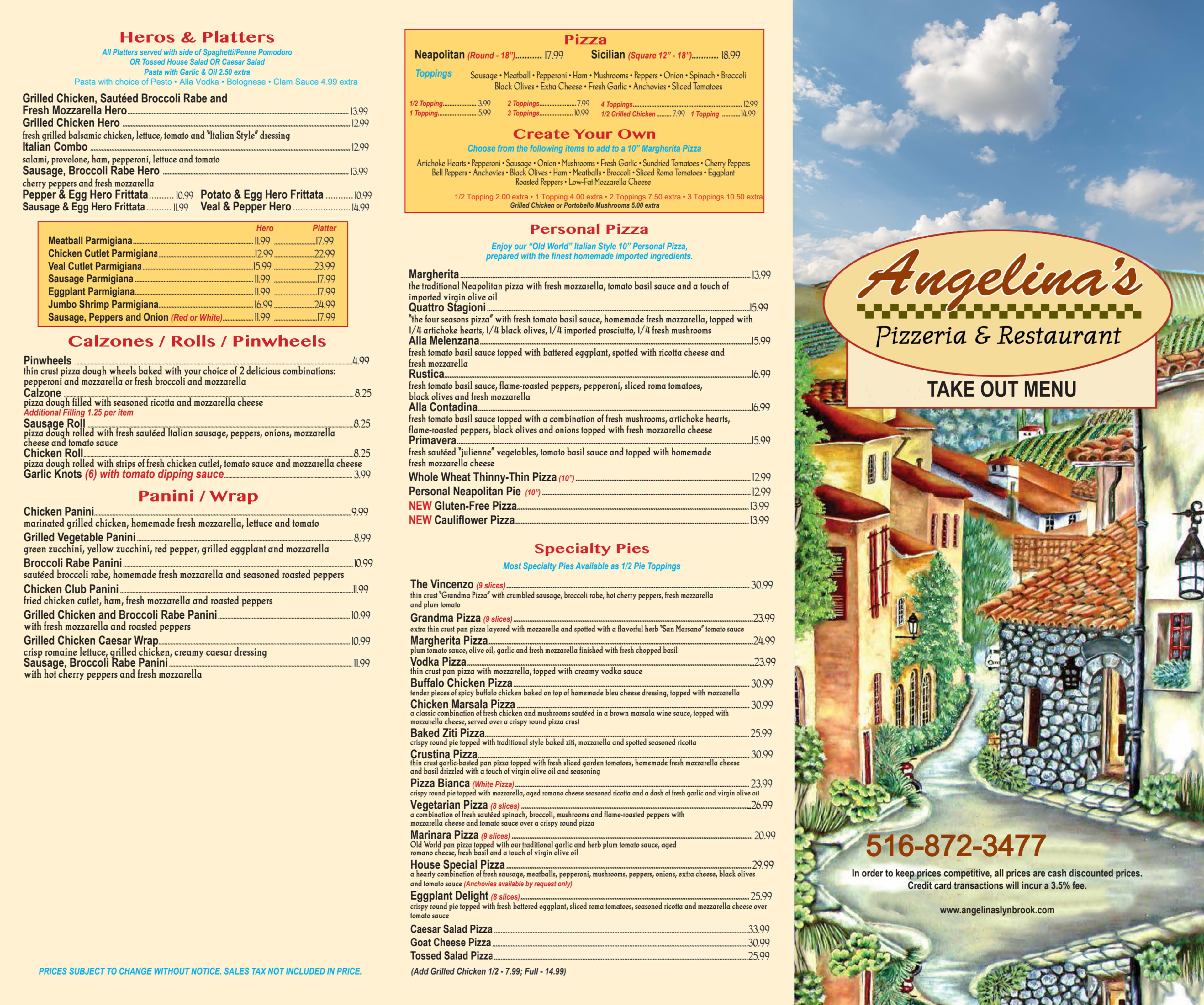 Menu offerings
