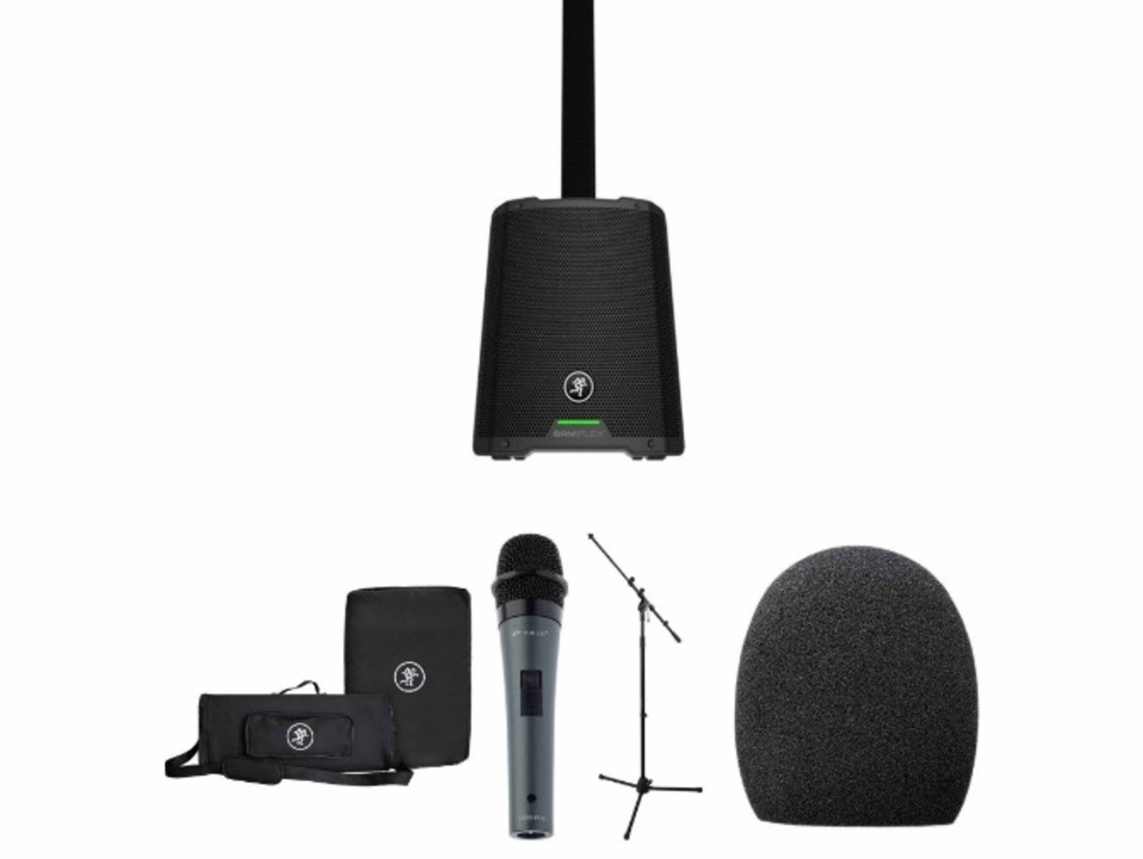 Mackie SRM-FLEX portable 1300W column PA  system & Mic 