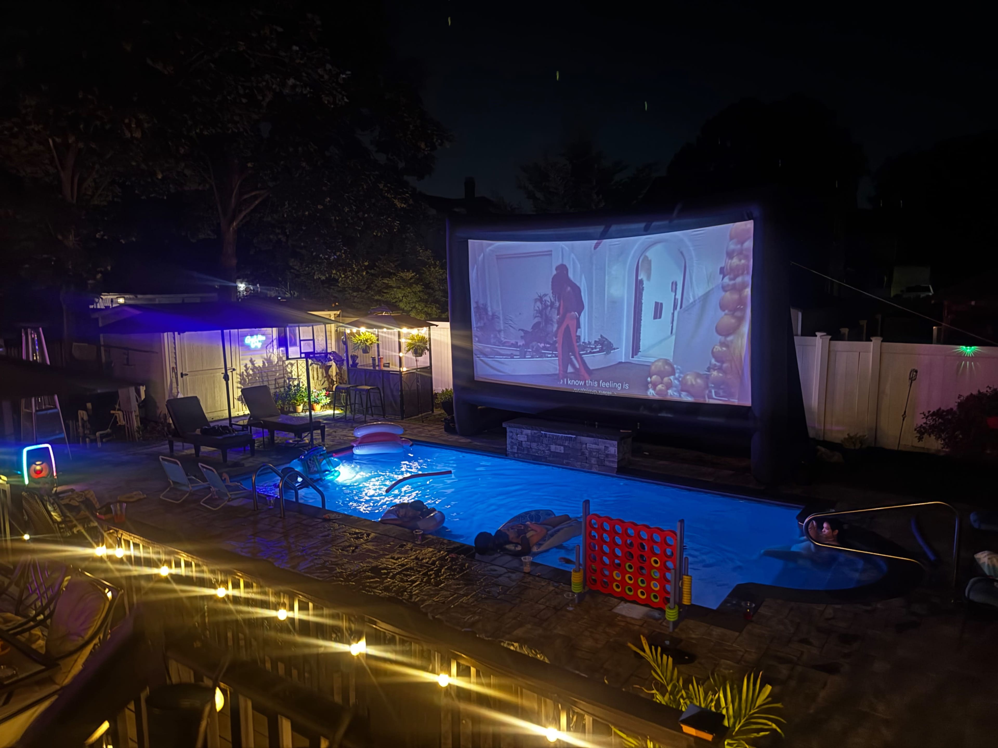 Private Resort-Style Backyard with Heated Pool & Cinema Image in Islip, Bayshore, NY