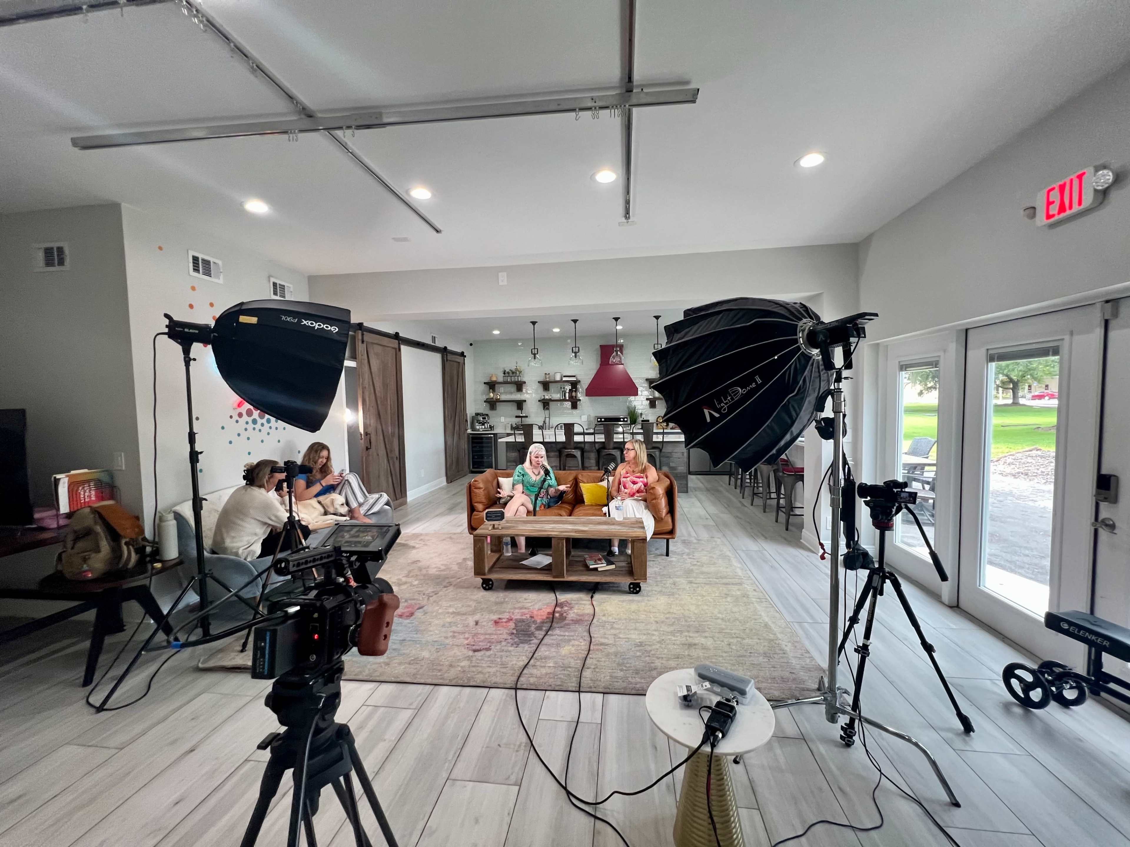 Boutique Video Production & Photography Studio in Clearwater | Commercial Kitchen Video Space, Budoir Space, Personal Branding, With 3 Backdrops & White Brick Wall Image in Clearwater, Clearwater, FL