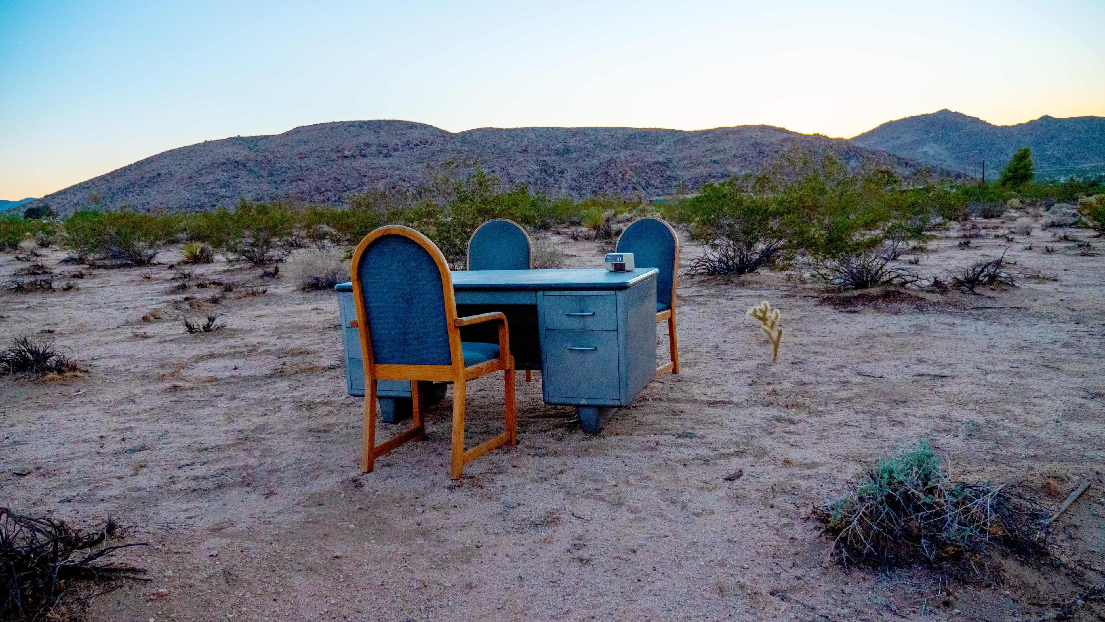 Eclectic Stone Art Home with Secluded Desert View Image in , Joshua Tree, CA