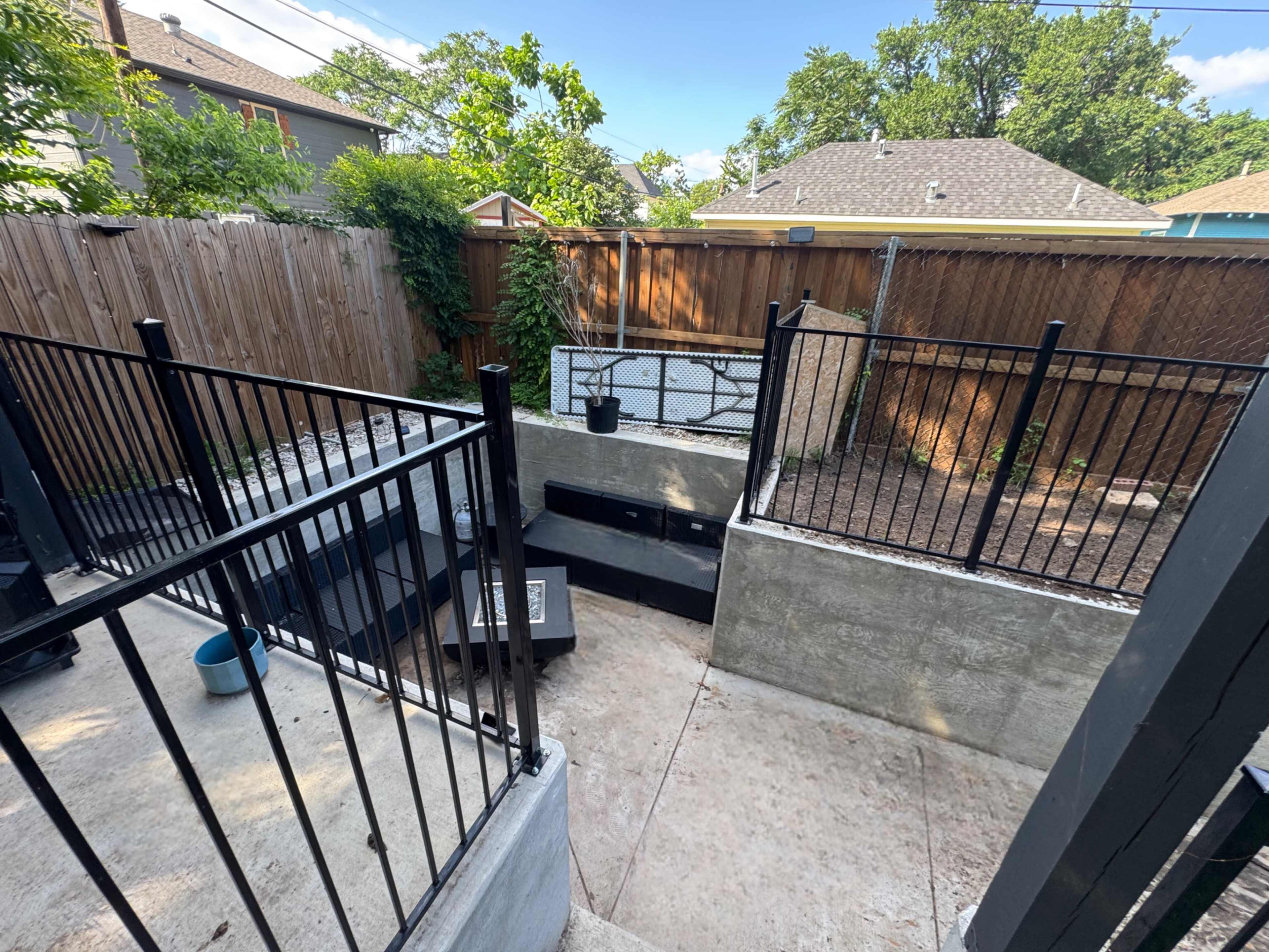Urban Backyard Oasis with Sunken Lounge + Covered Pergola Image in South Dallas, Dallas, TX