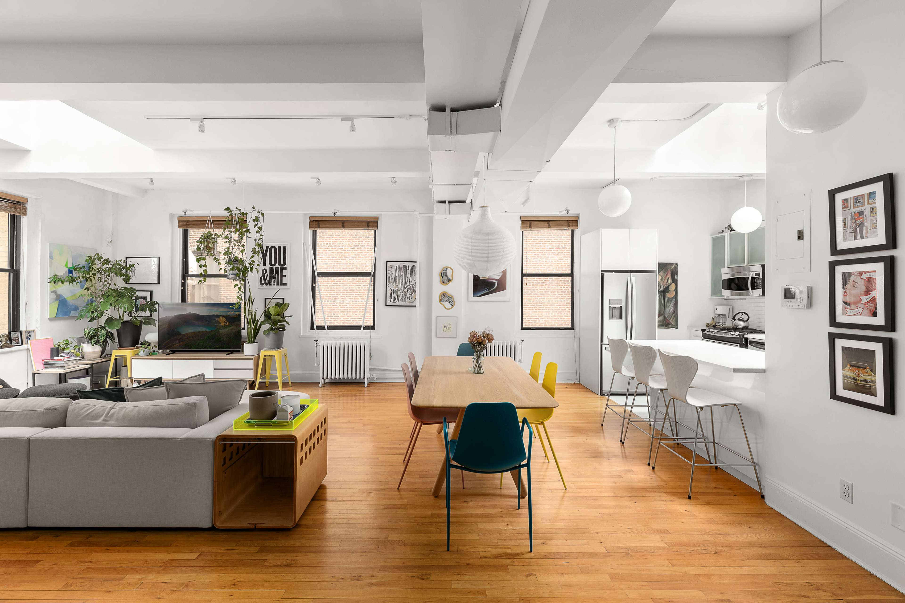 Colorful, Modern Loft with Skylight & Private Terrace Image in Brooklyn Heights, Brooklyn, NY