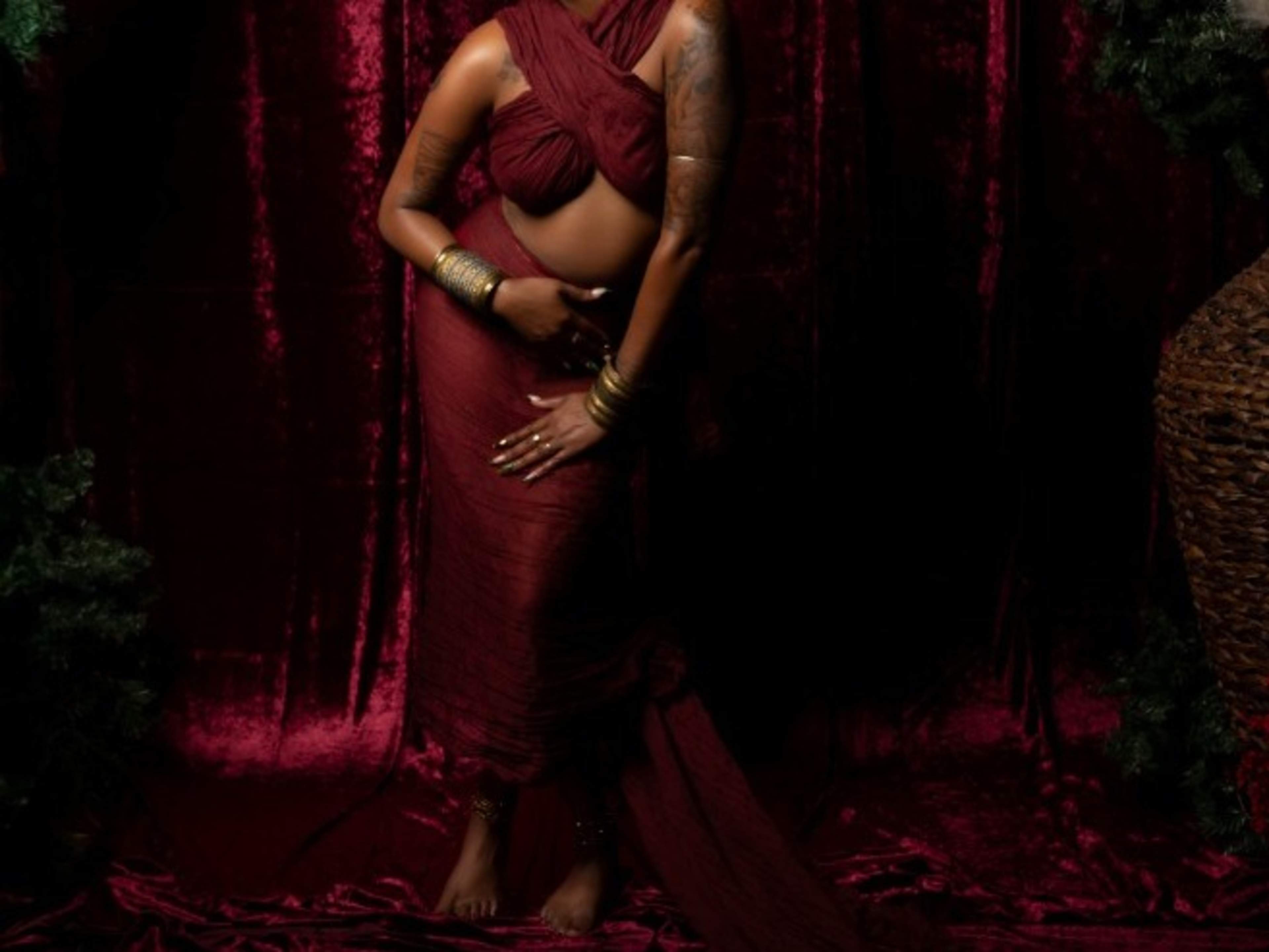 Burgundy Cheesecloth Body Wrap Rental