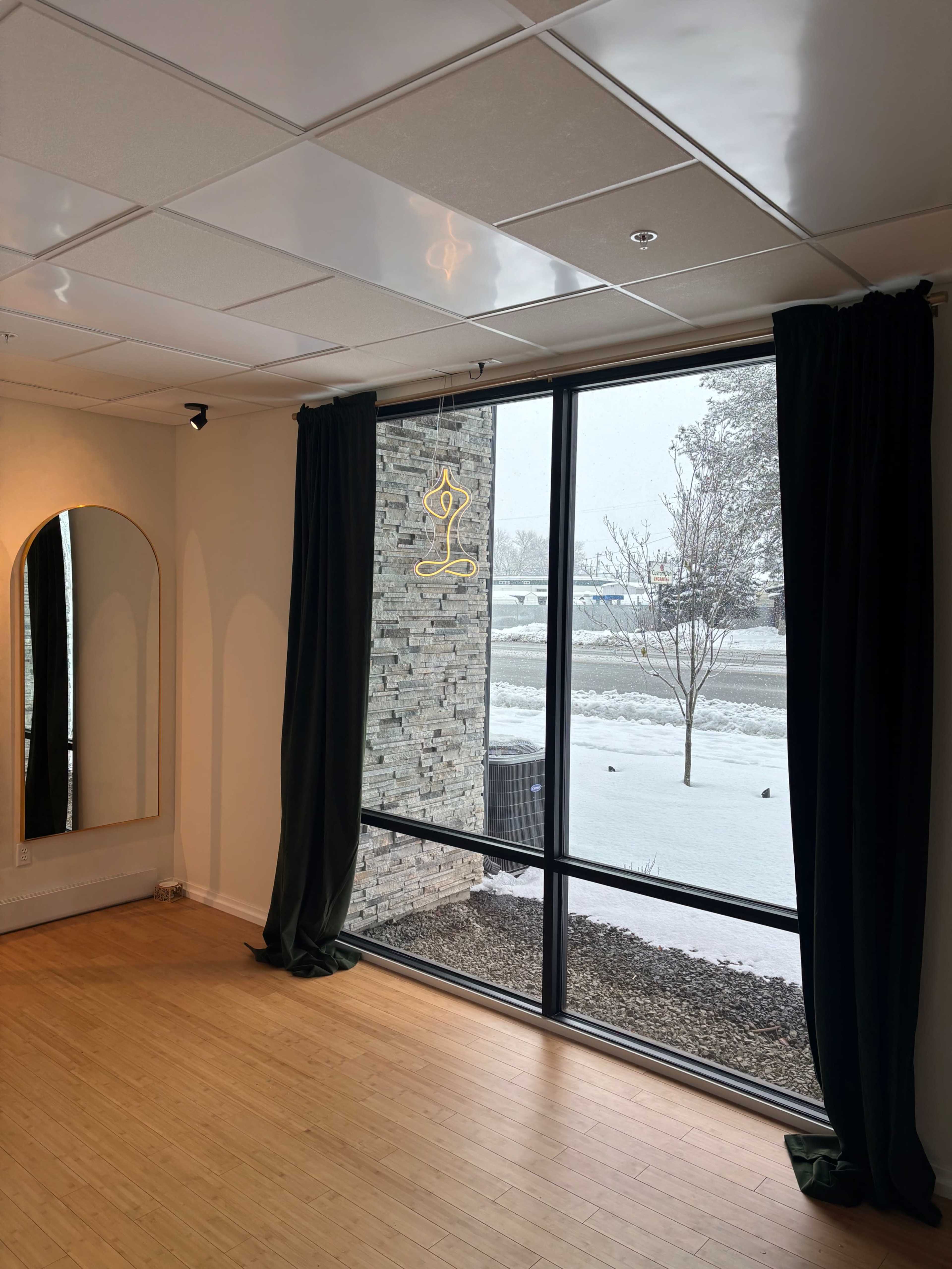 Midtown fitness studio with natural lighting + draping curtains Image in Coeur d'Alene, Coeur D Alene, ID