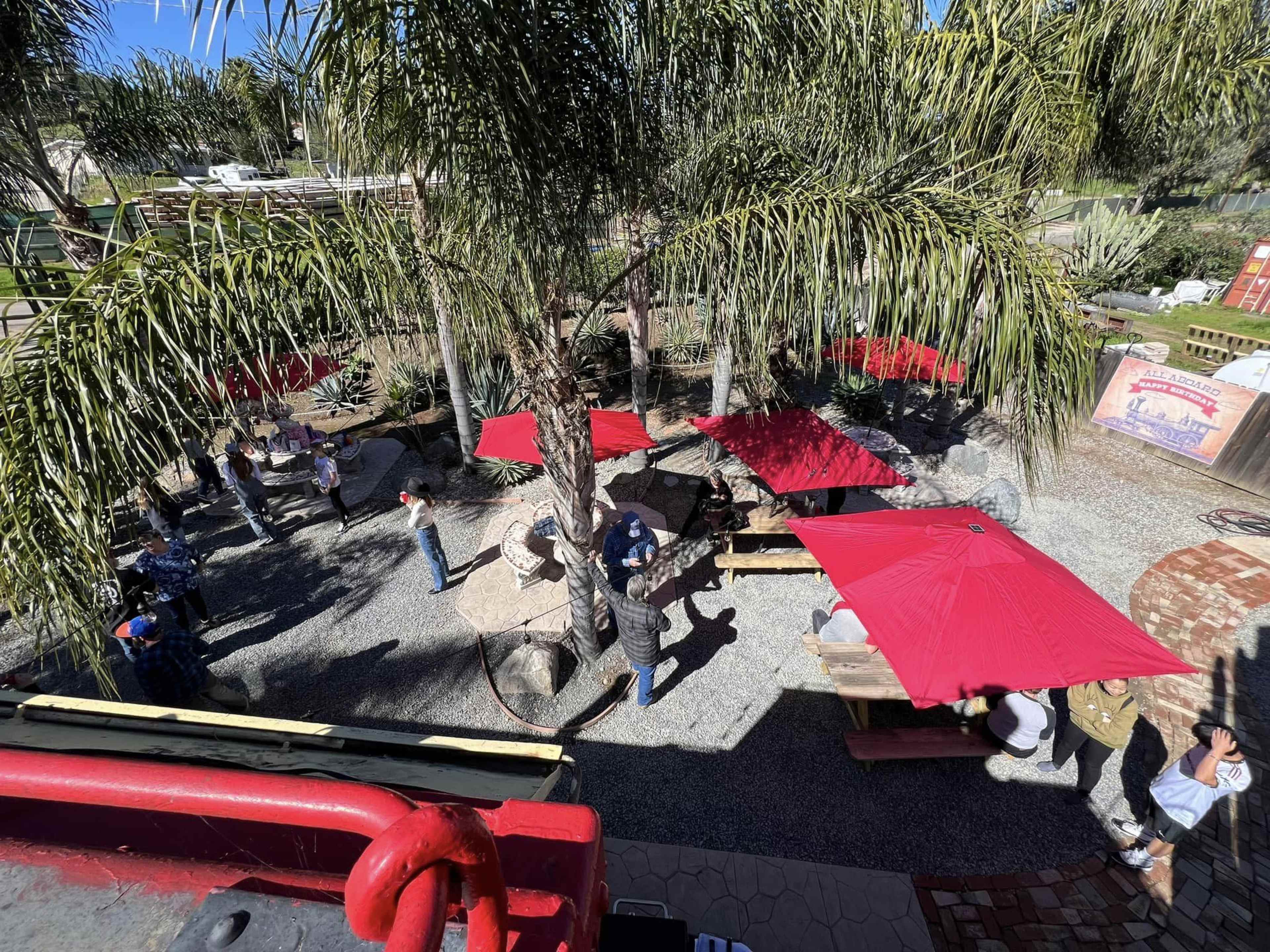 Vintage Train Caboose with Cafe Patio and Fenced Yard Image in , Flinn Springs, CA