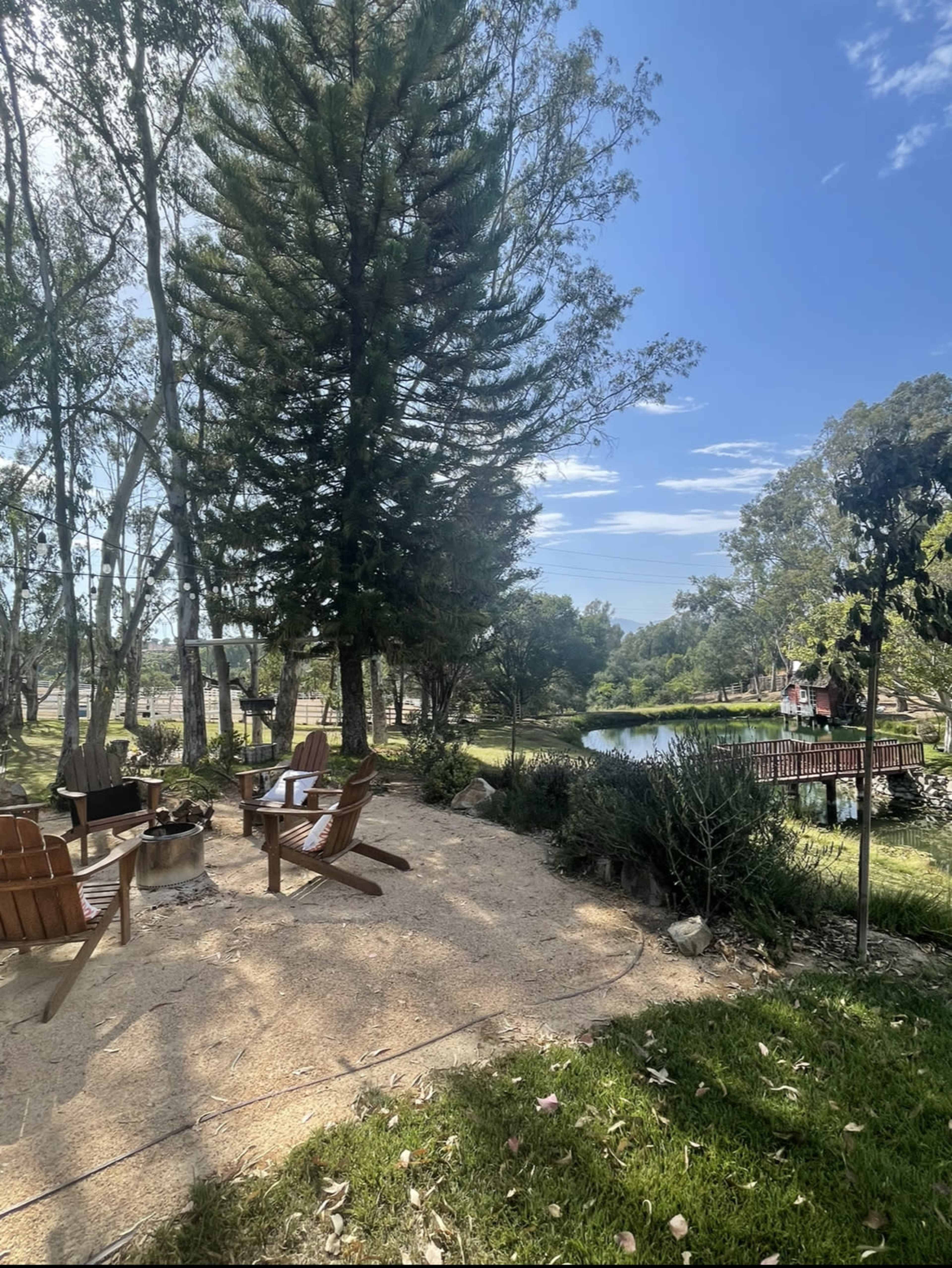 Outdoor oasis with large pond, island and unbeatable golden hour shrouded in trees, hills, mountains, and open spaces Image in , Fallbrook, CA