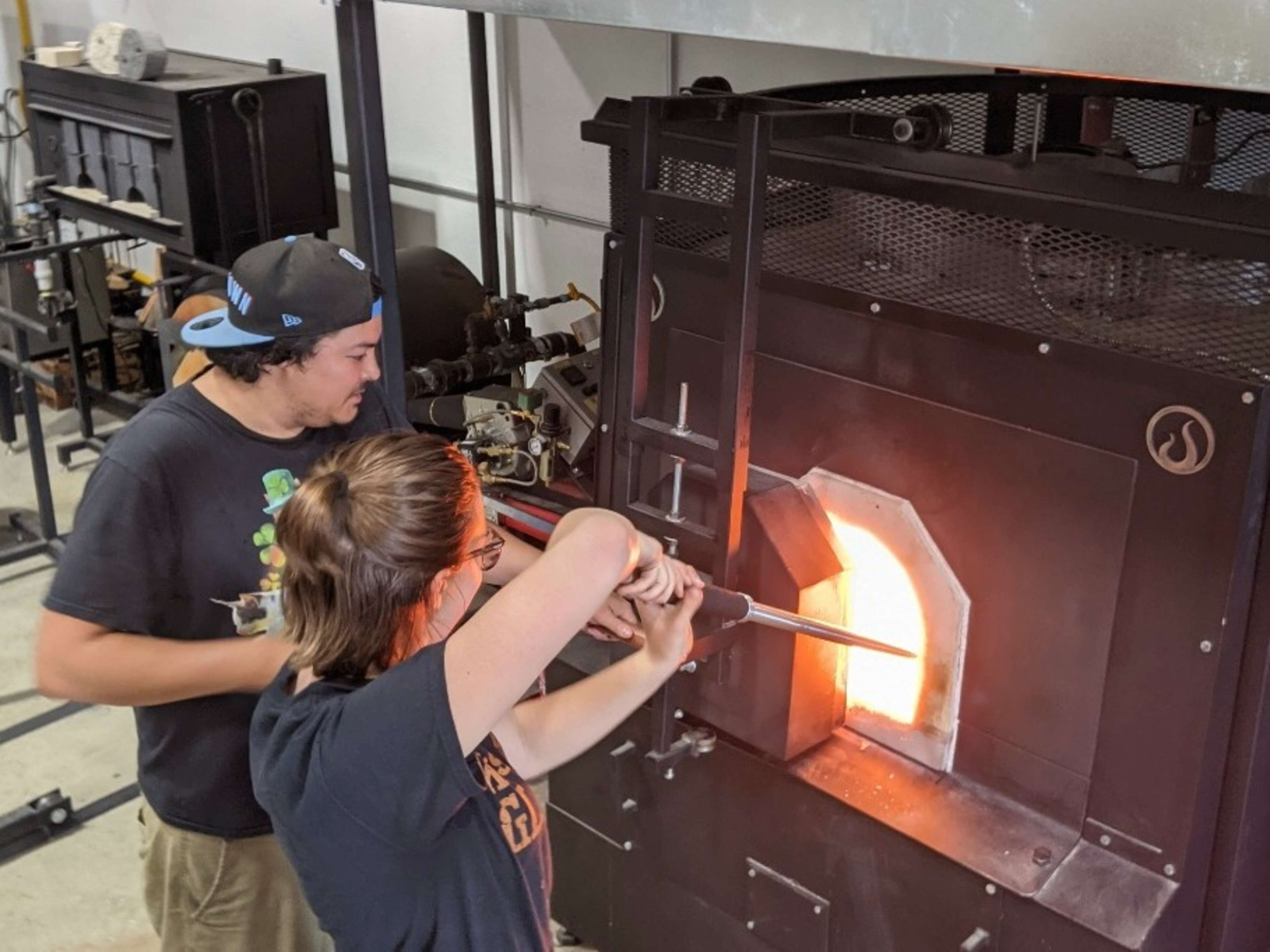 Instructional glassblowing demo