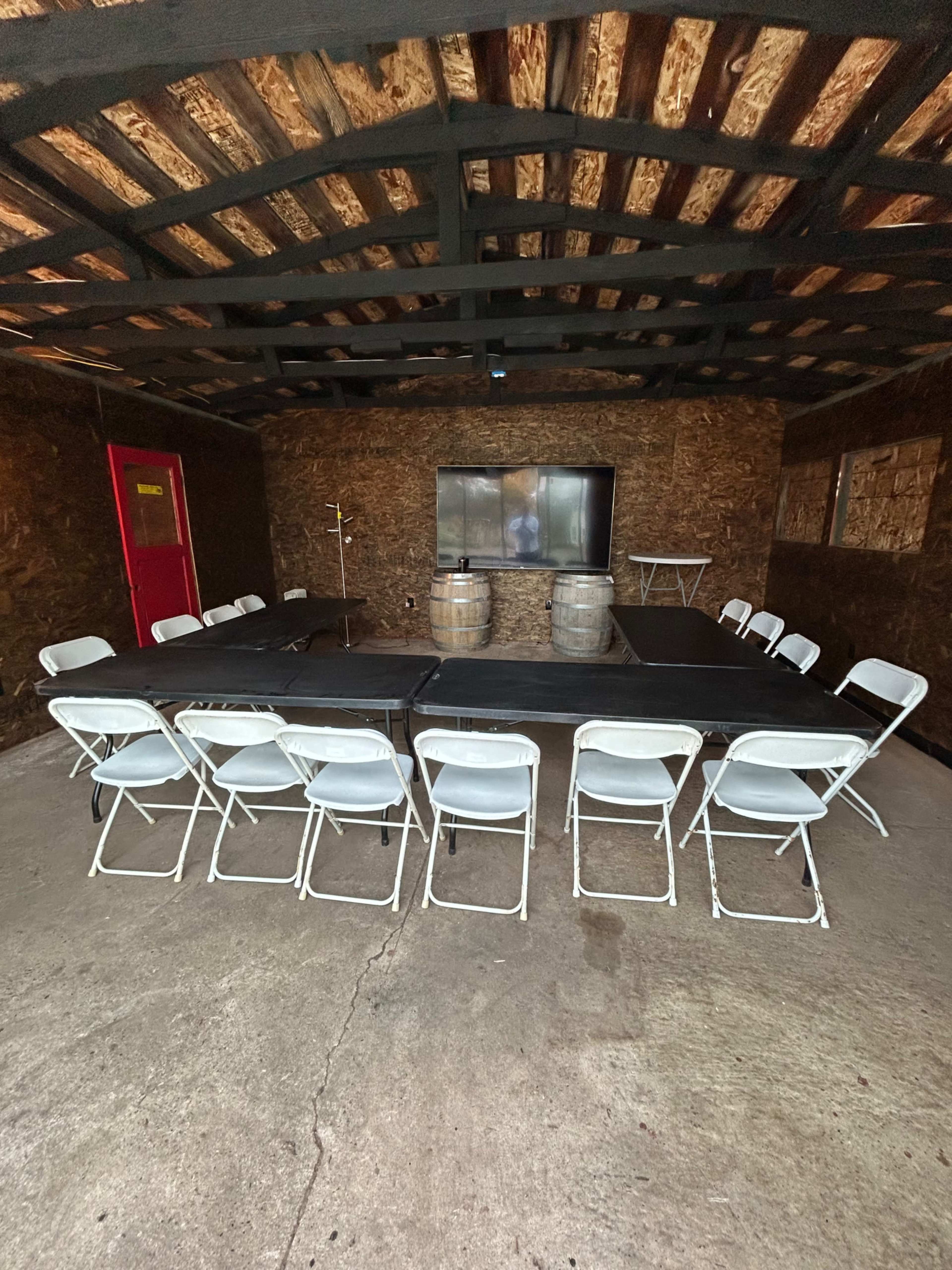 Modern Barn Lounge w/ Indoor-Outdoor Flow at Estate Farms Image in , Sacramento, CA